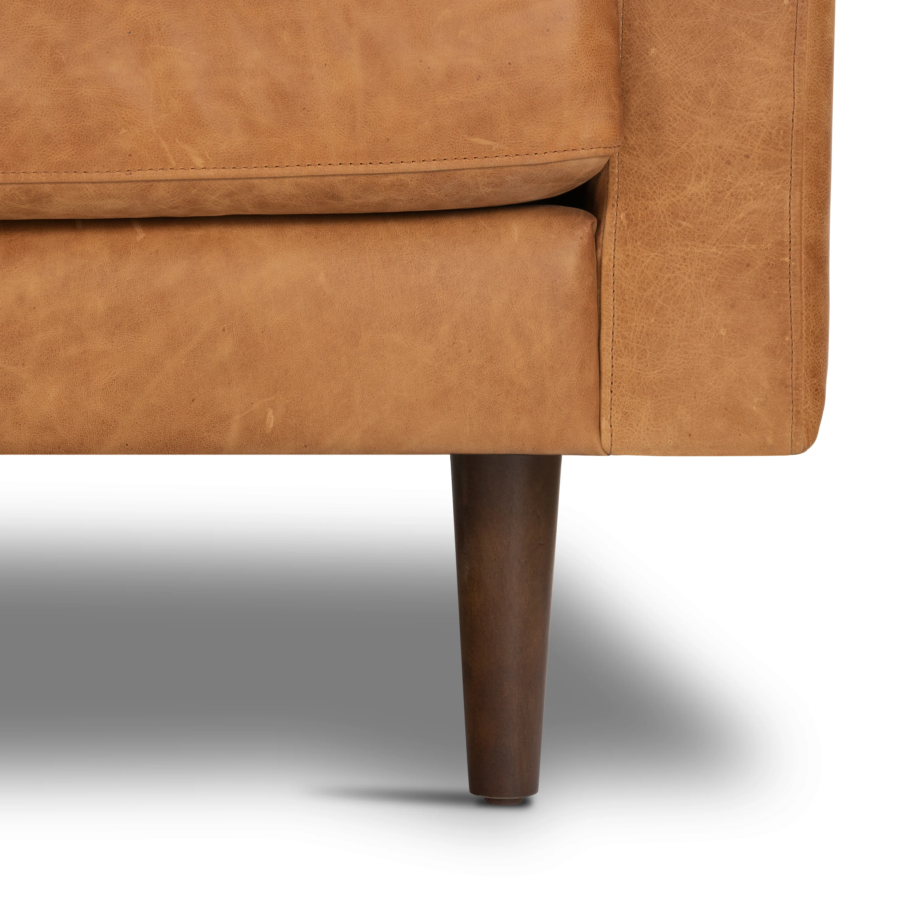 Napa 104.5" Leather Left-Facing Sectional Sofa | Cognac Tan - Image 12