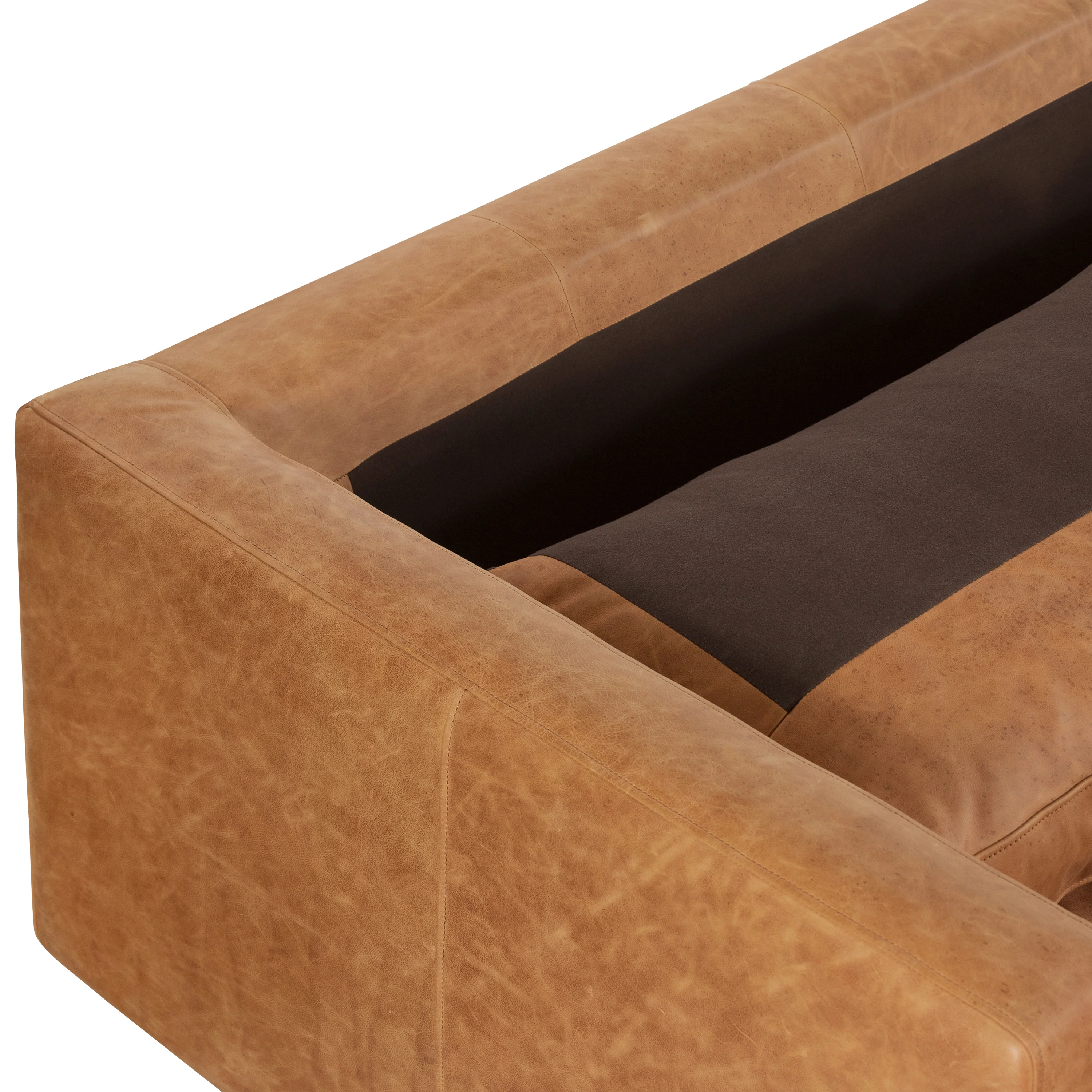 Napa 104.5" Leather Left-Facing Sectional Sofa | Cognac Tan - Image 14
