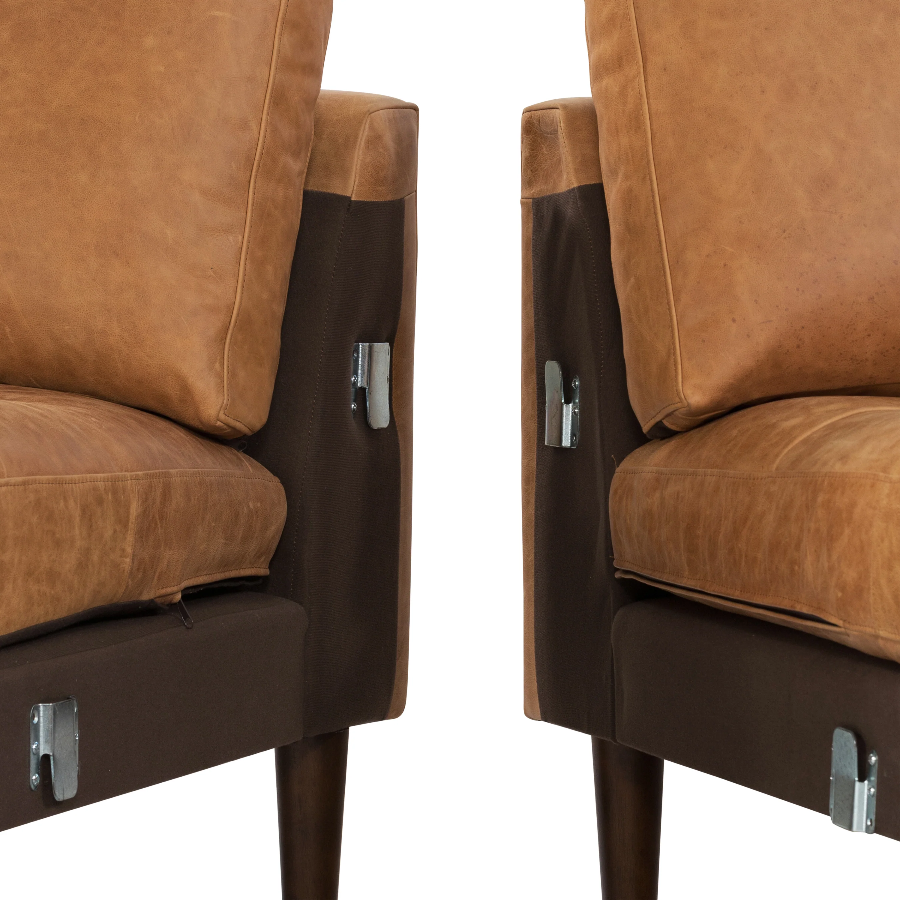 Napa 104.5" Leather Left-Facing Sectional Sofa | Cognac Tan - Image 15