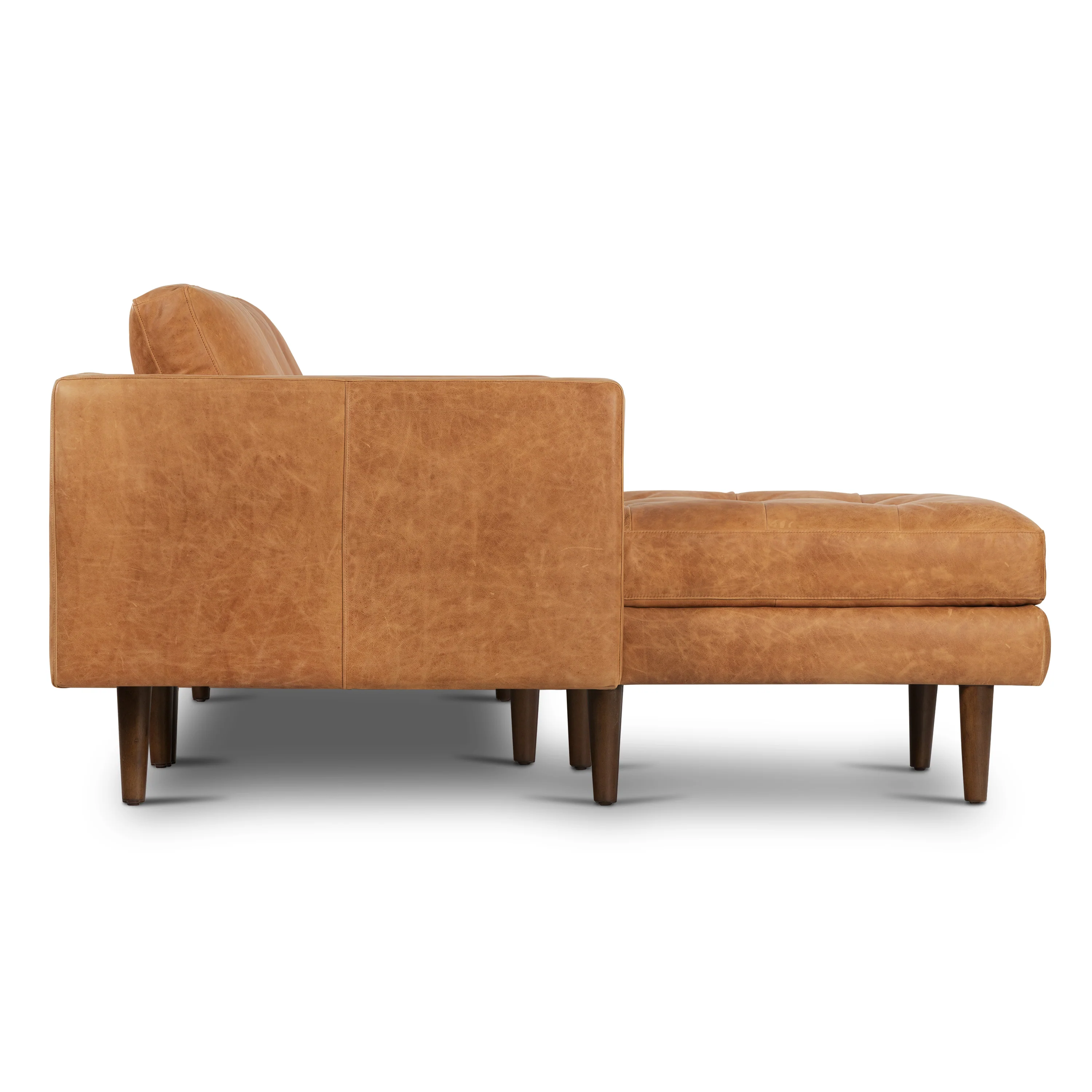 Napa 104.5" Leather Left-Facing Sectional Sofa | Cognac Tan - Image 6