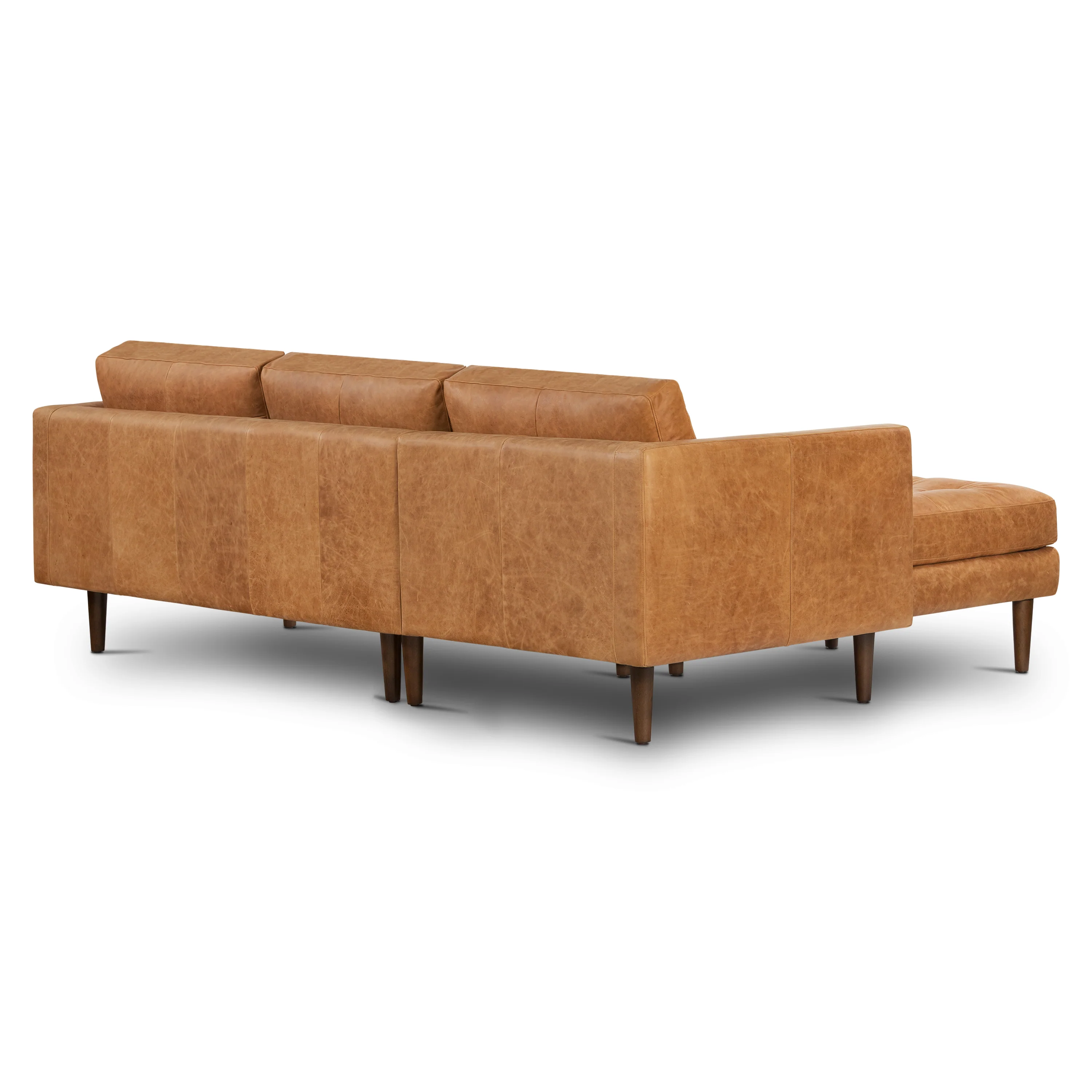Napa 104.5" Leather Left-Facing Sectional Sofa | Cognac Tan - Image 7