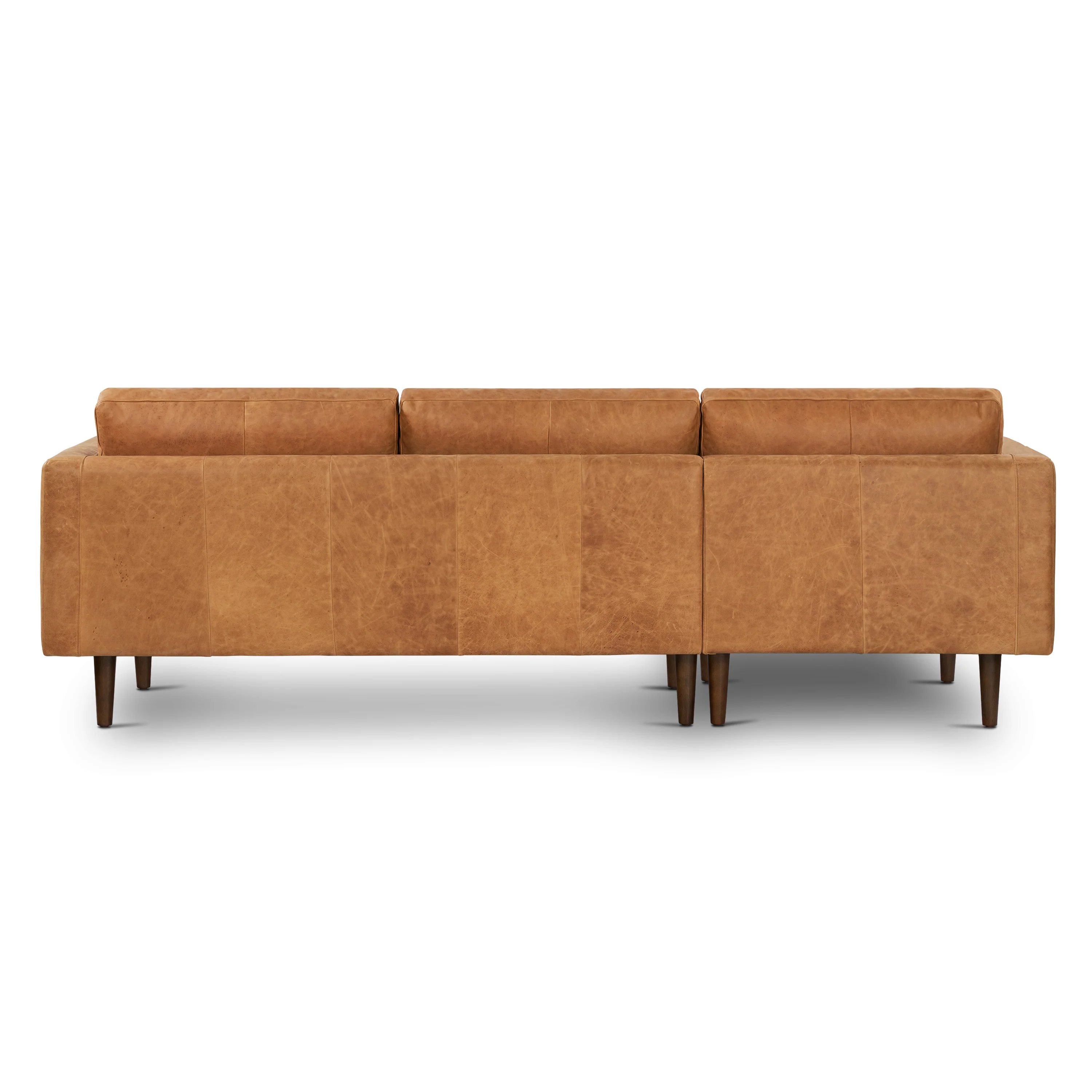 Napa 104.5" Leather Left-Facing Sectional Sofa | Cognac Tan - Image 8