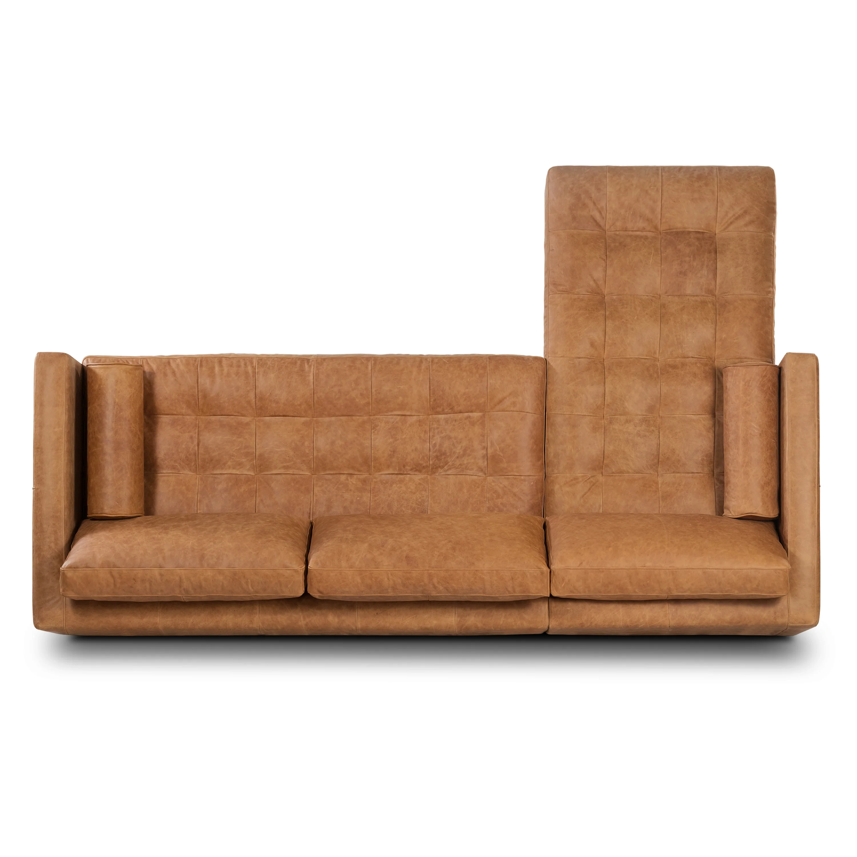 Napa 104.5" Leather Left-Facing Sectional Sofa | Cognac Tan - Image 9