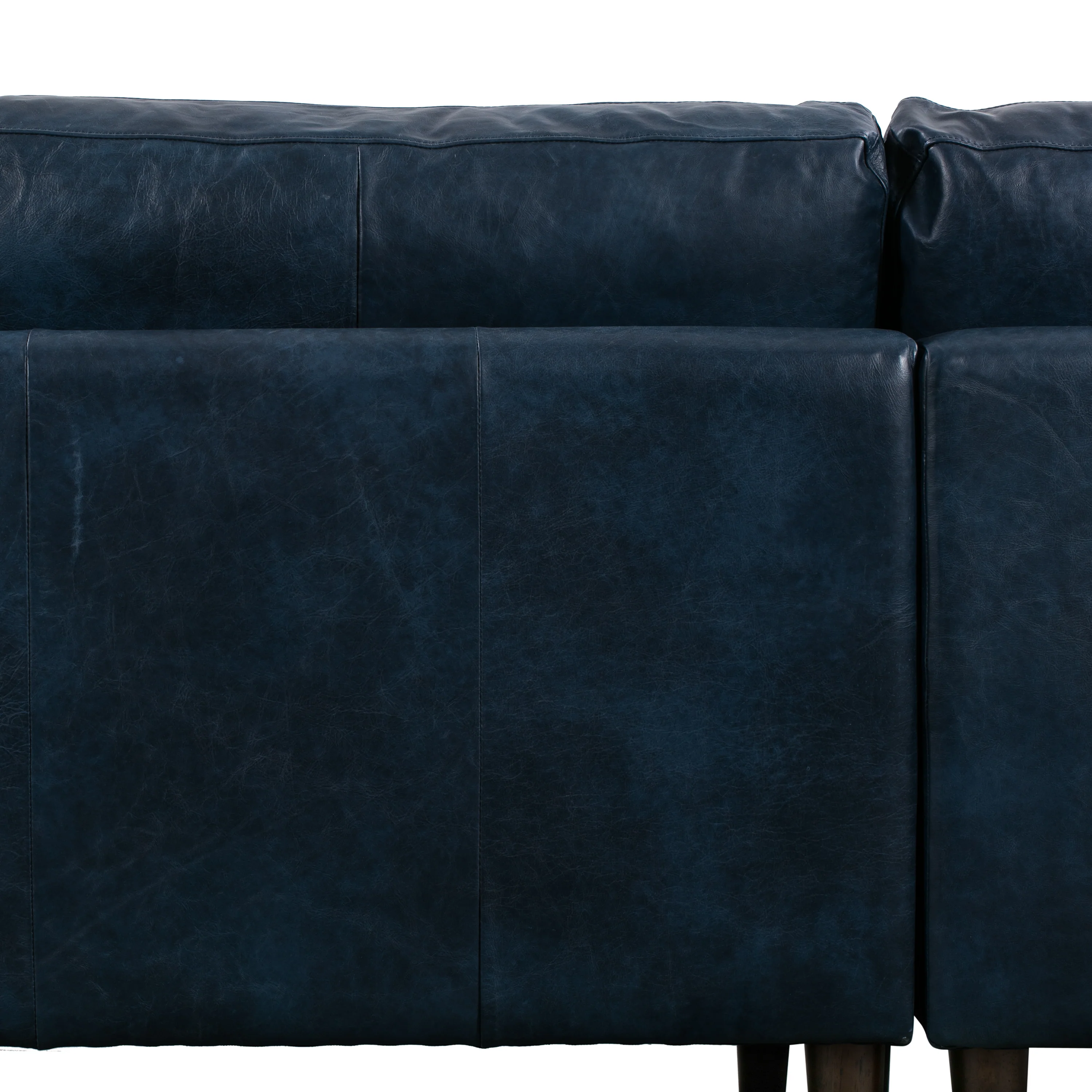 Napa 104.5" Leather Left-Facing Sectional Sofa | Midnight Blue - Image 10