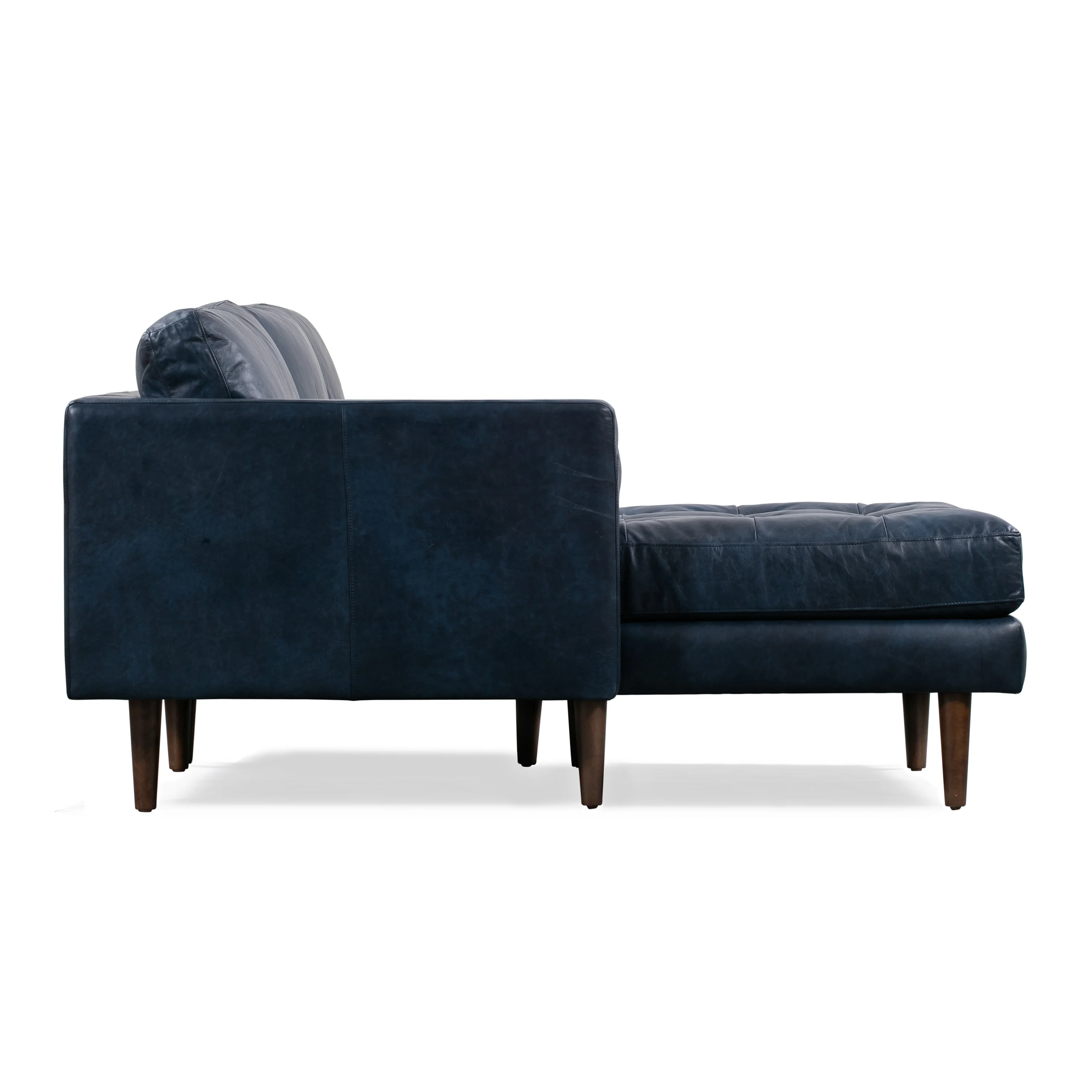 Napa 104.5" Leather Left-Facing Sectional Sofa | Midnight Blue - Image 4
