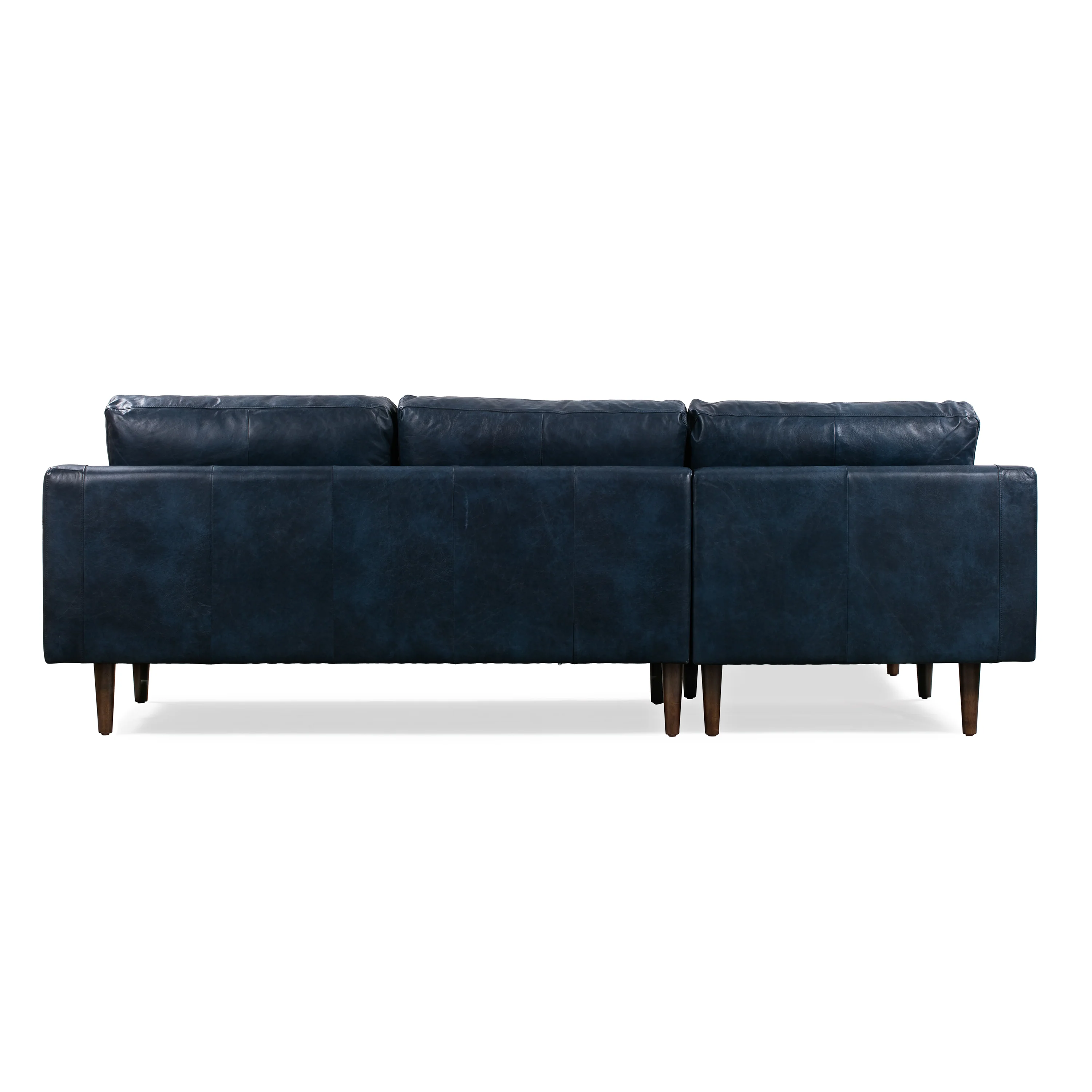 Napa 104.5" Leather Left-Facing Sectional Sofa | Midnight Blue - Image 5
