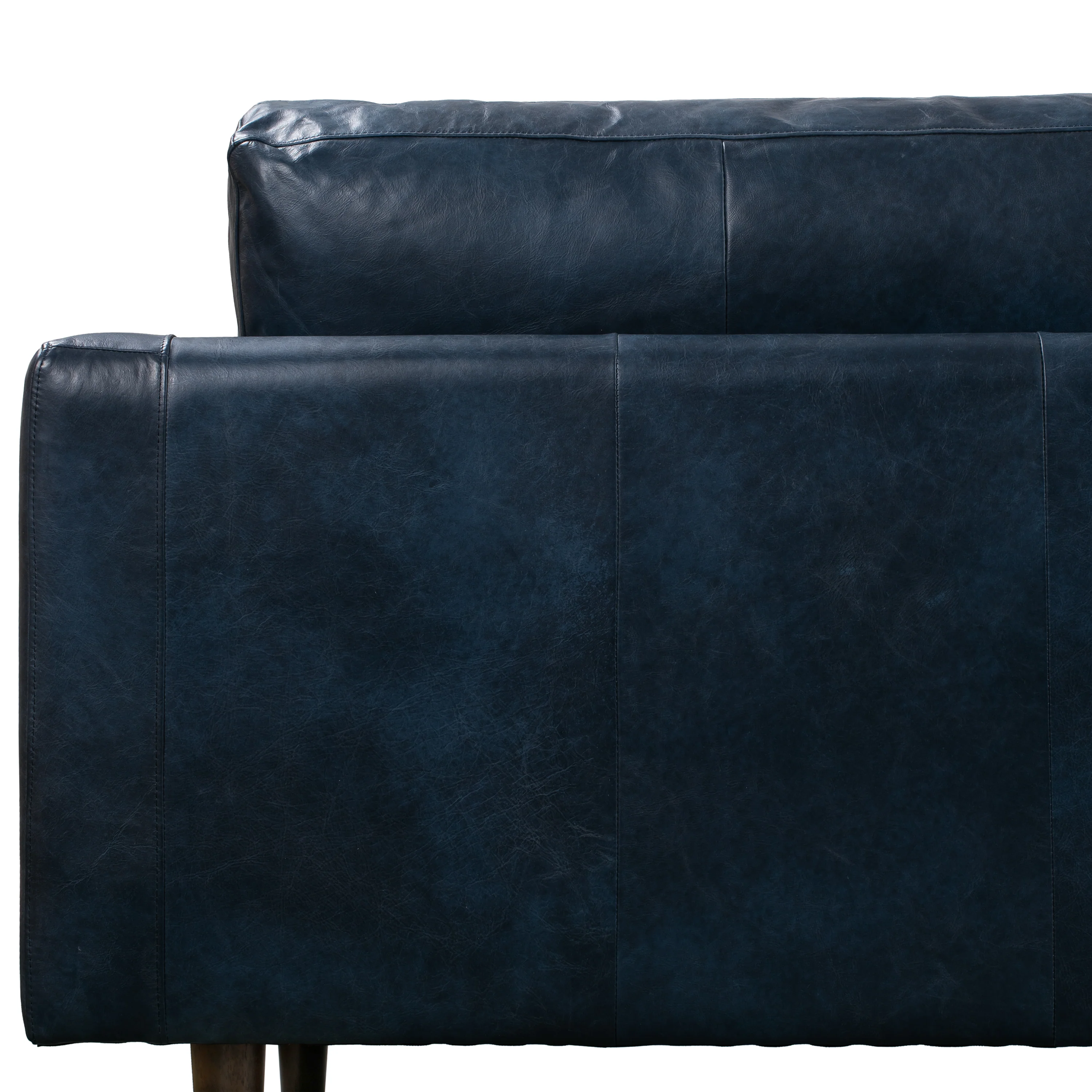 Napa 104.5" Leather Left-Facing Sectional Sofa | Midnight Blue - Image 7