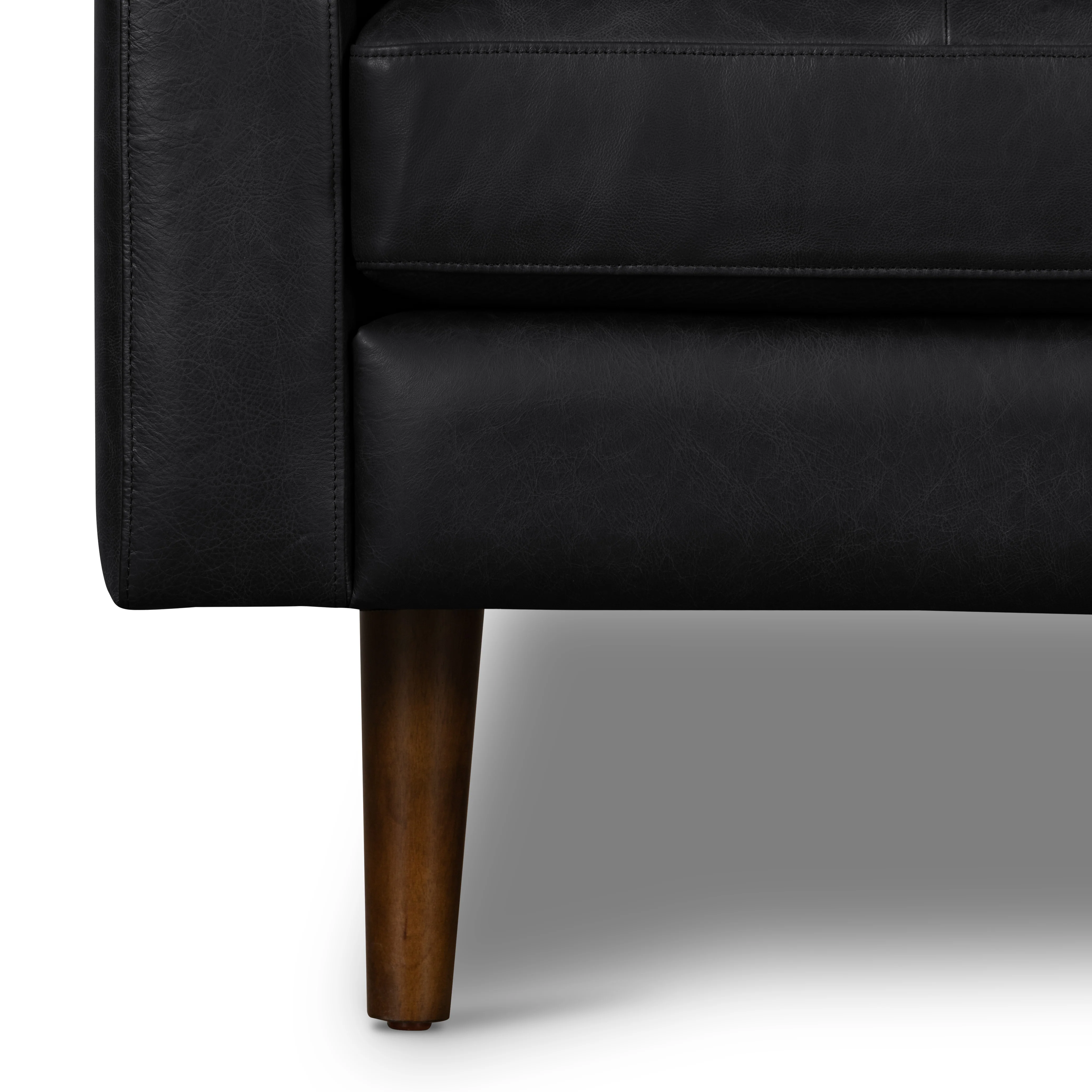 Napa Leather Lounge Chair | Onyx Black | Single - Image 12