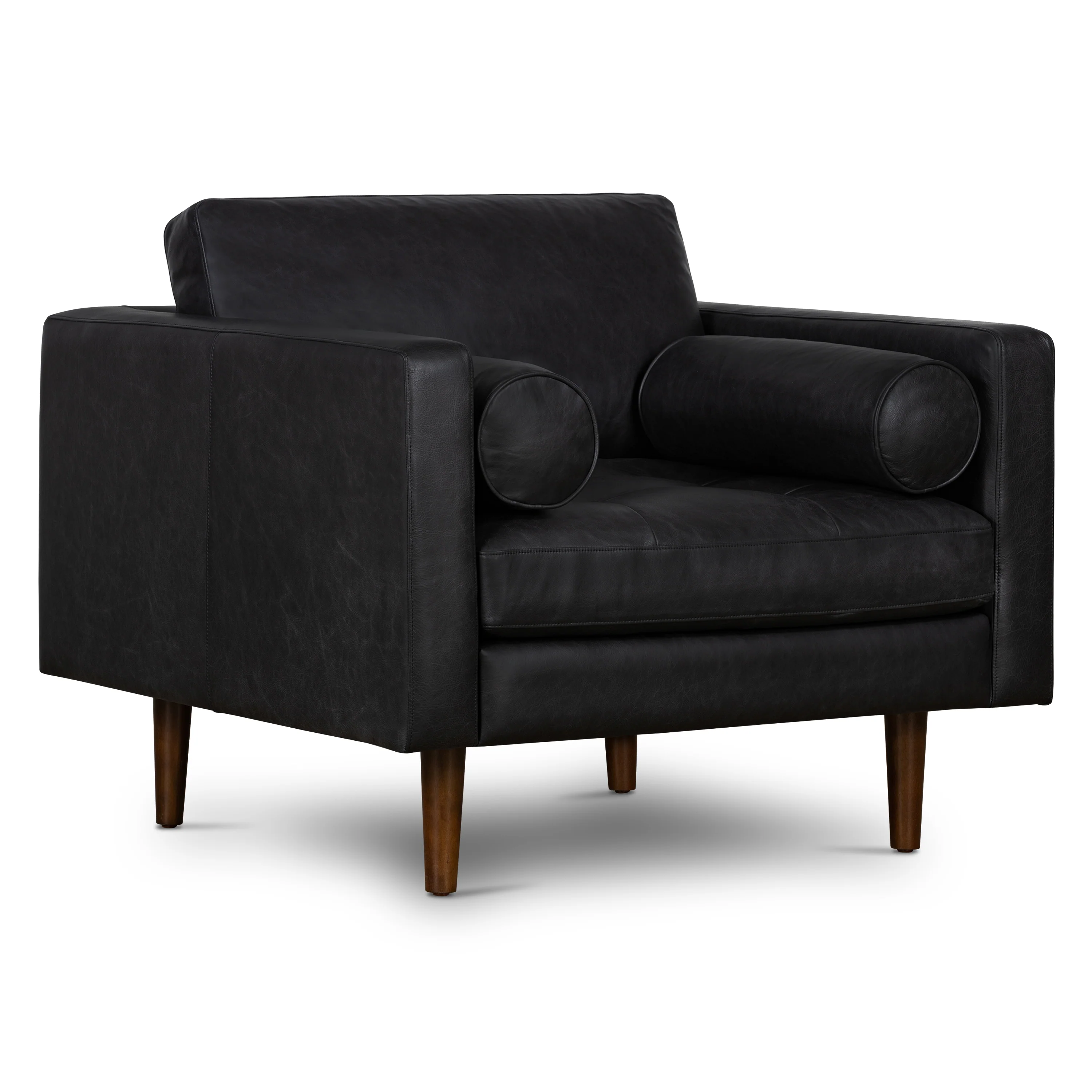 Napa Leather Lounge Chair | Onyx Black | Single - Image 3