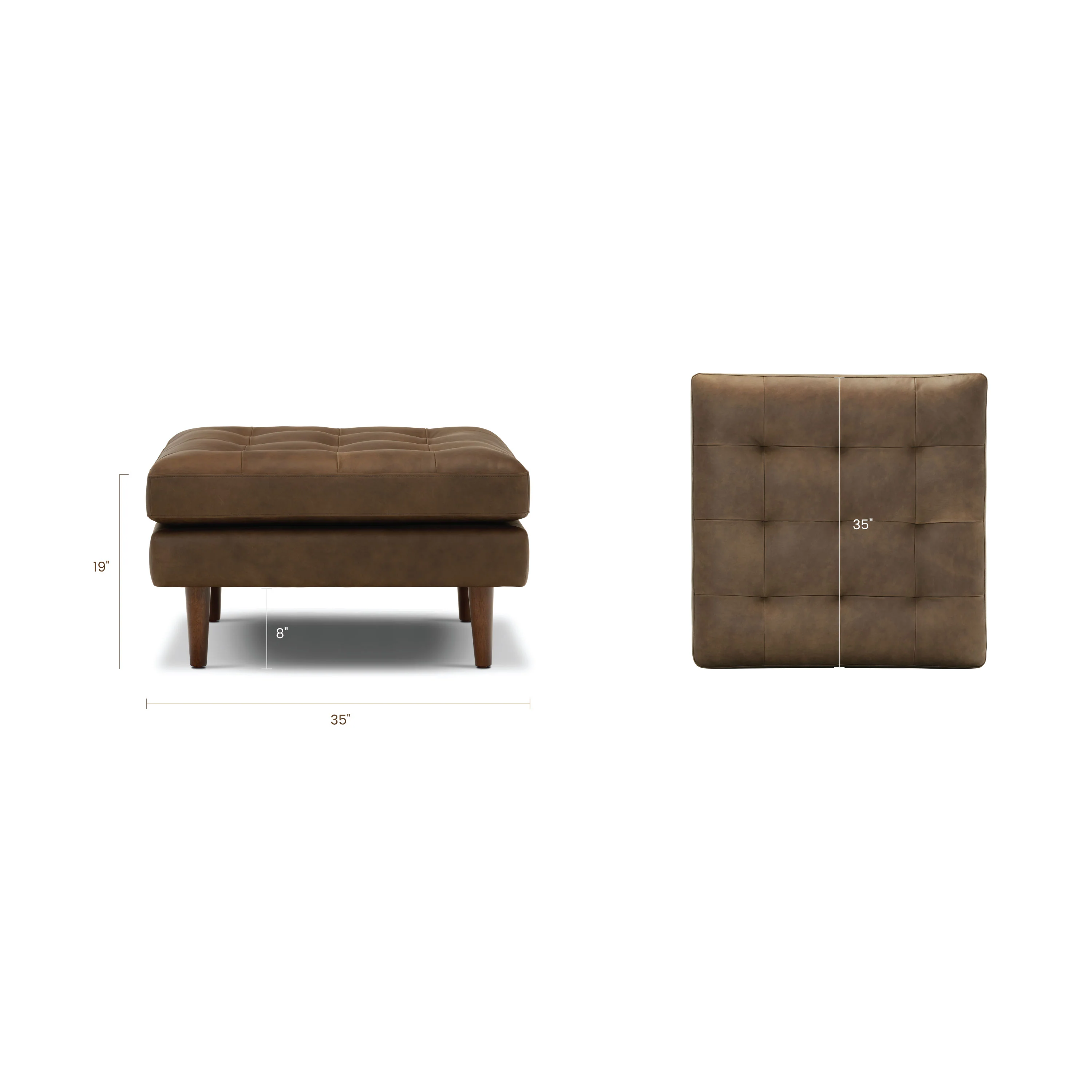 Napa Leather Ottoman | Cocoa Brown - Image 11