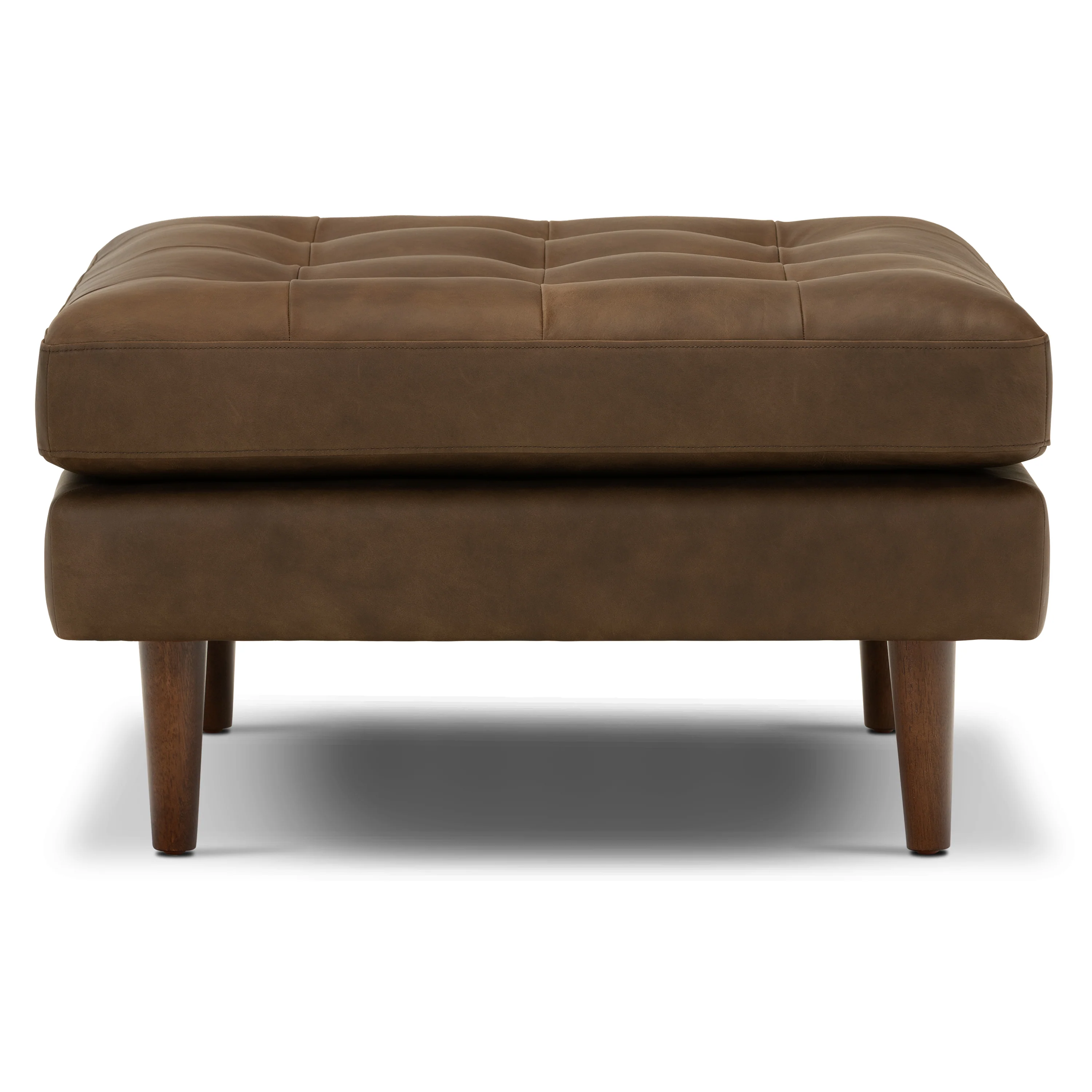 Napa Leather Ottoman | Cocoa Brown - Image 2