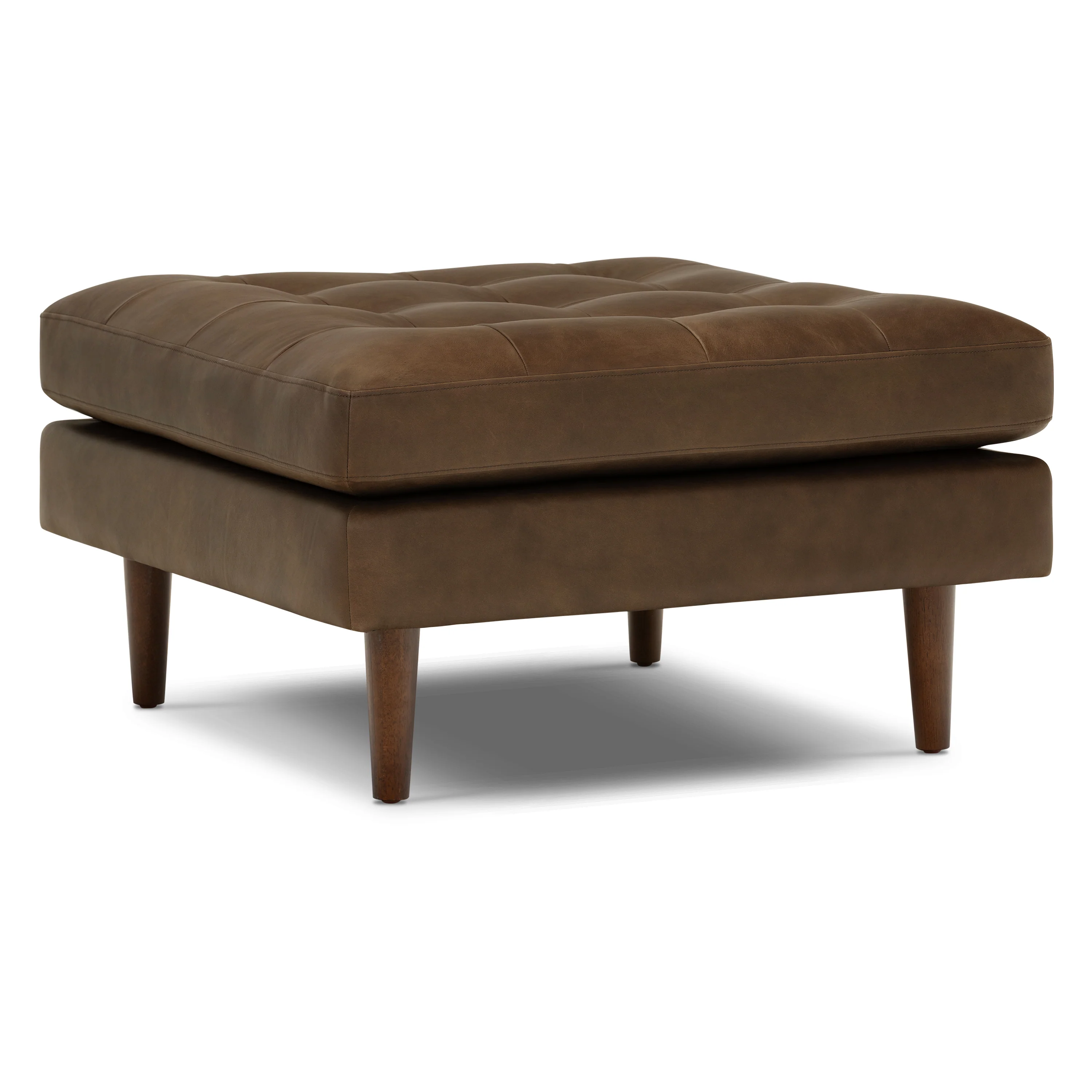 Napa Leather Ottoman | Cocoa Brown - Image 3