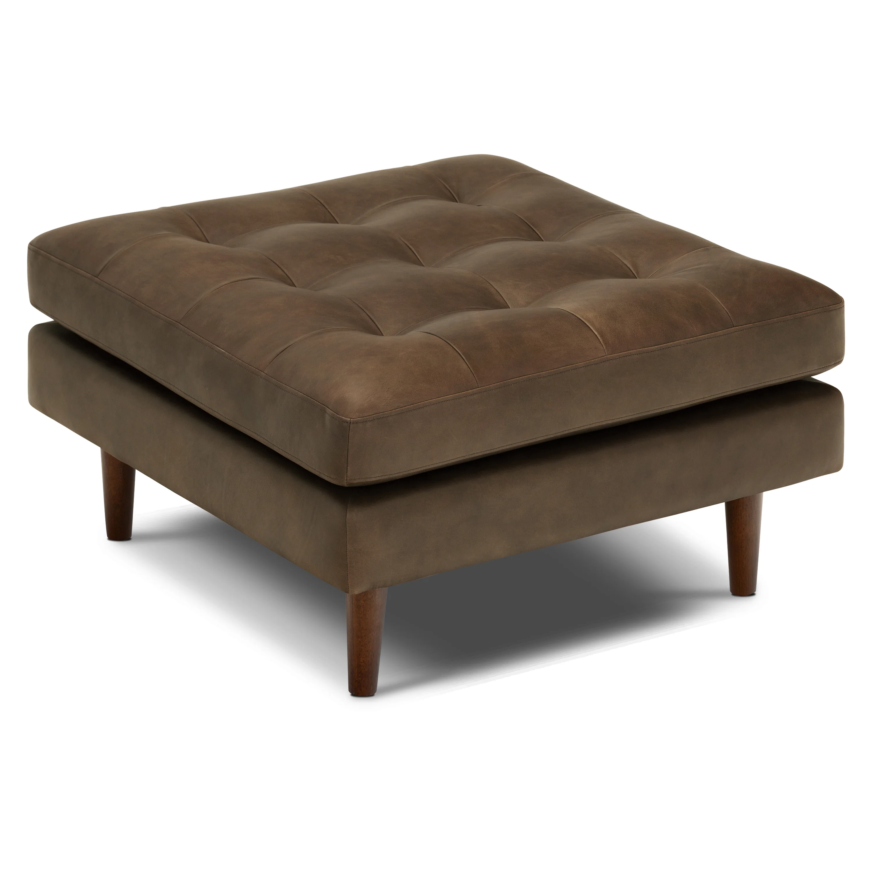 Napa Leather Ottoman | Cocoa Brown - Image 4