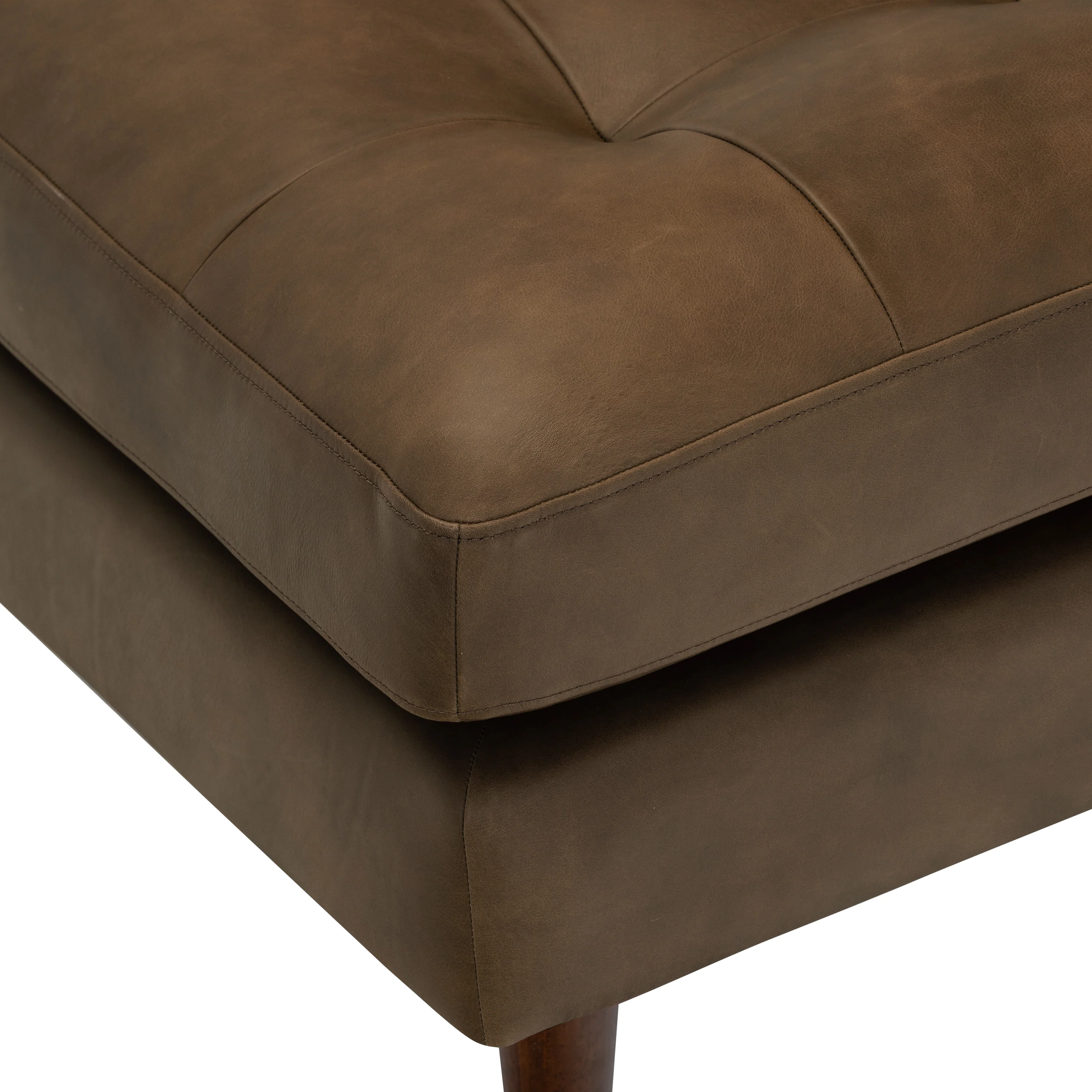 Napa Leather Ottoman | Cocoa Brown - Image 7