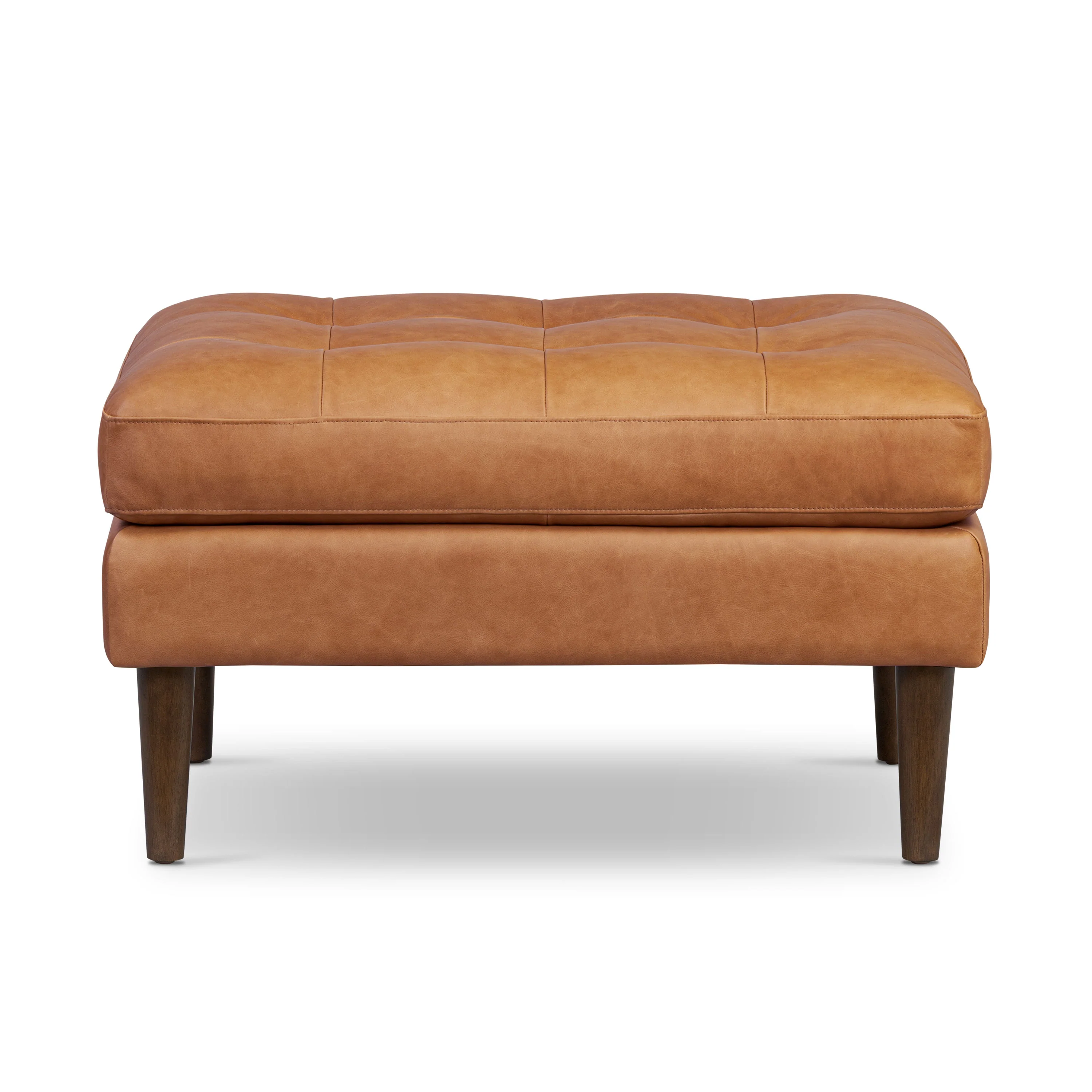 Napa Leather Ottoman | Cognac Tan - Image 2