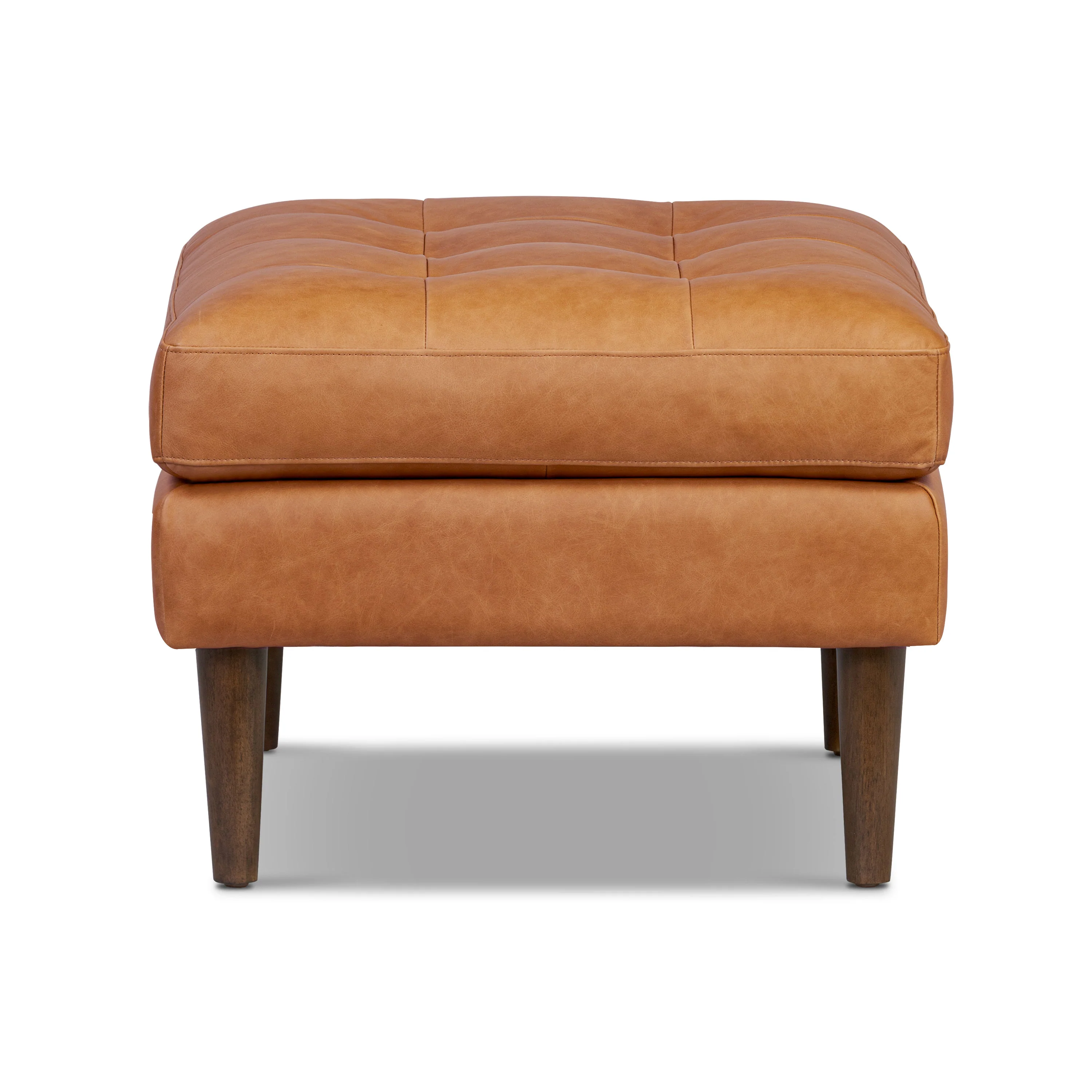 Napa Leather Ottoman | Cognac Tan - Image 4