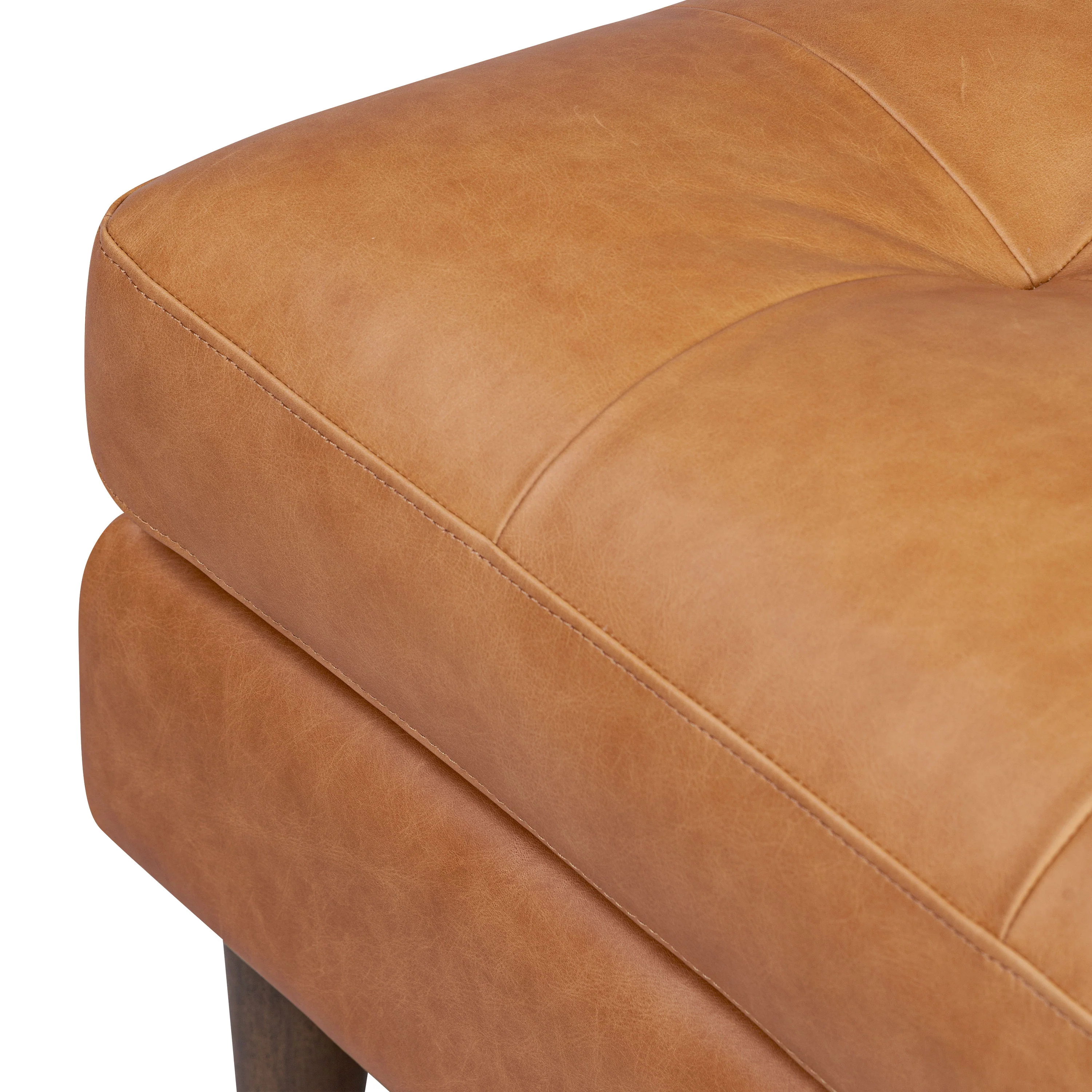Napa Leather Ottoman | Cognac Tan - Image 6