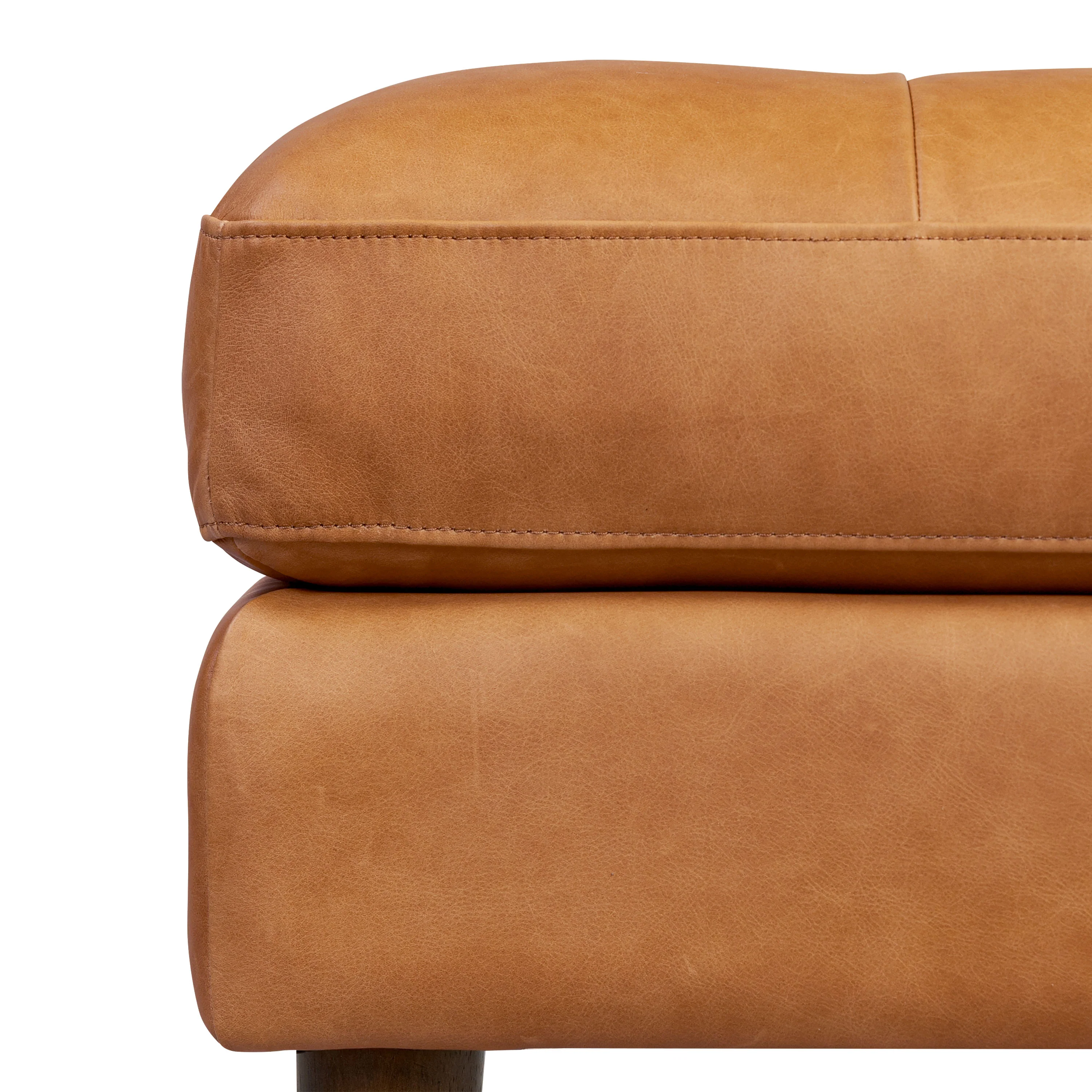 Napa Leather Ottoman | Cognac Tan - Image 7