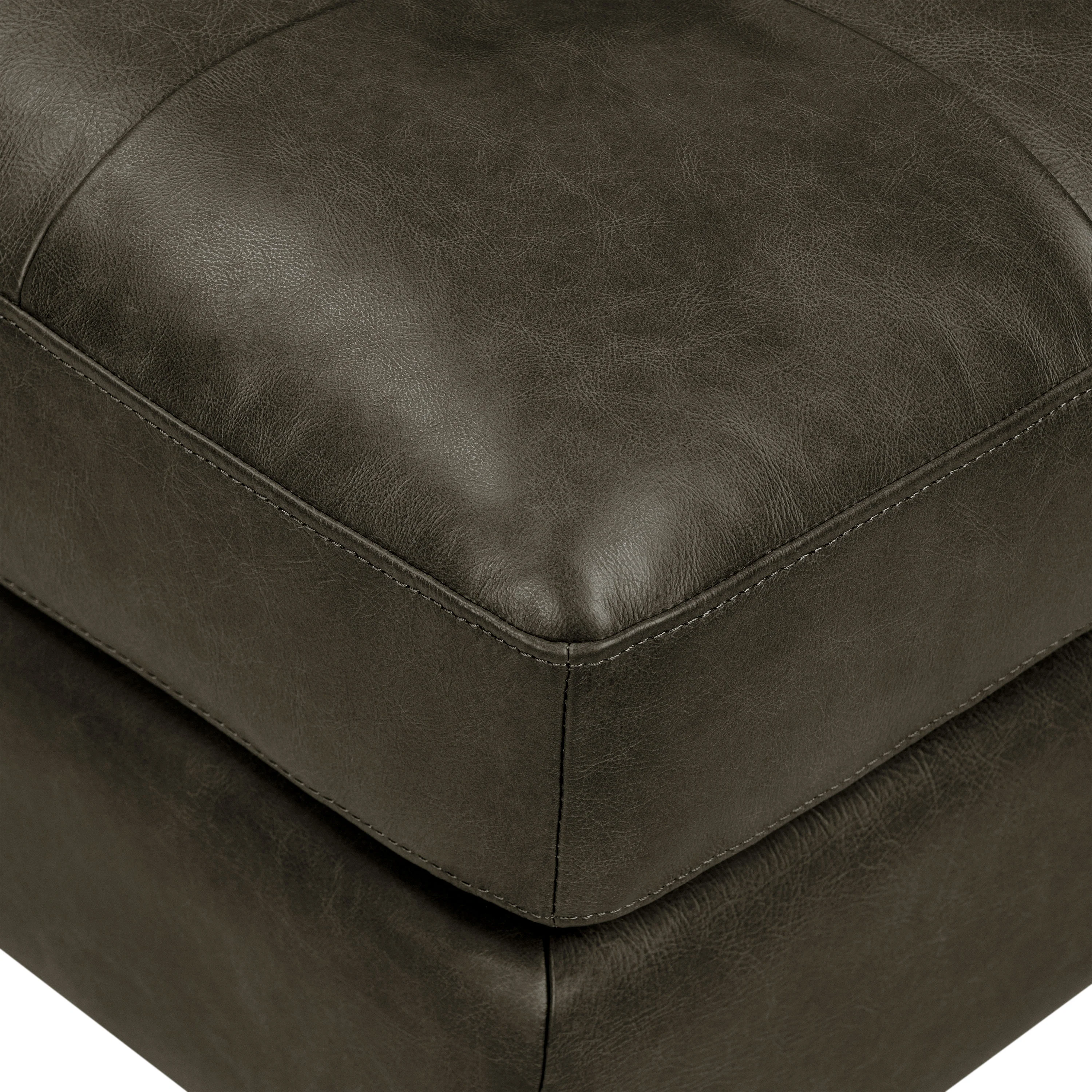 Napa Leather Ottoman | Olivine Green - Image 6
