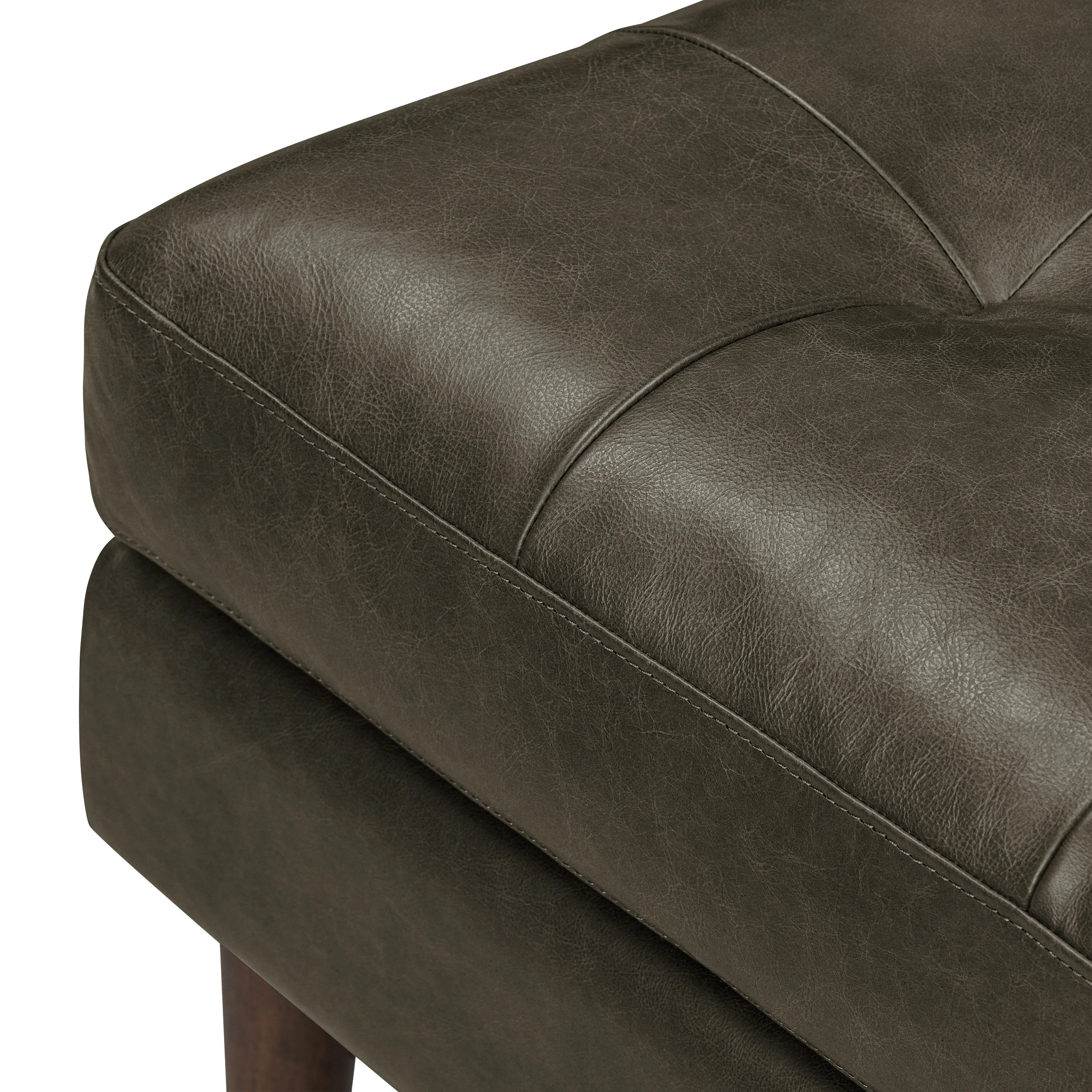 Napa Leather Ottoman | Olivine Green - Image 7