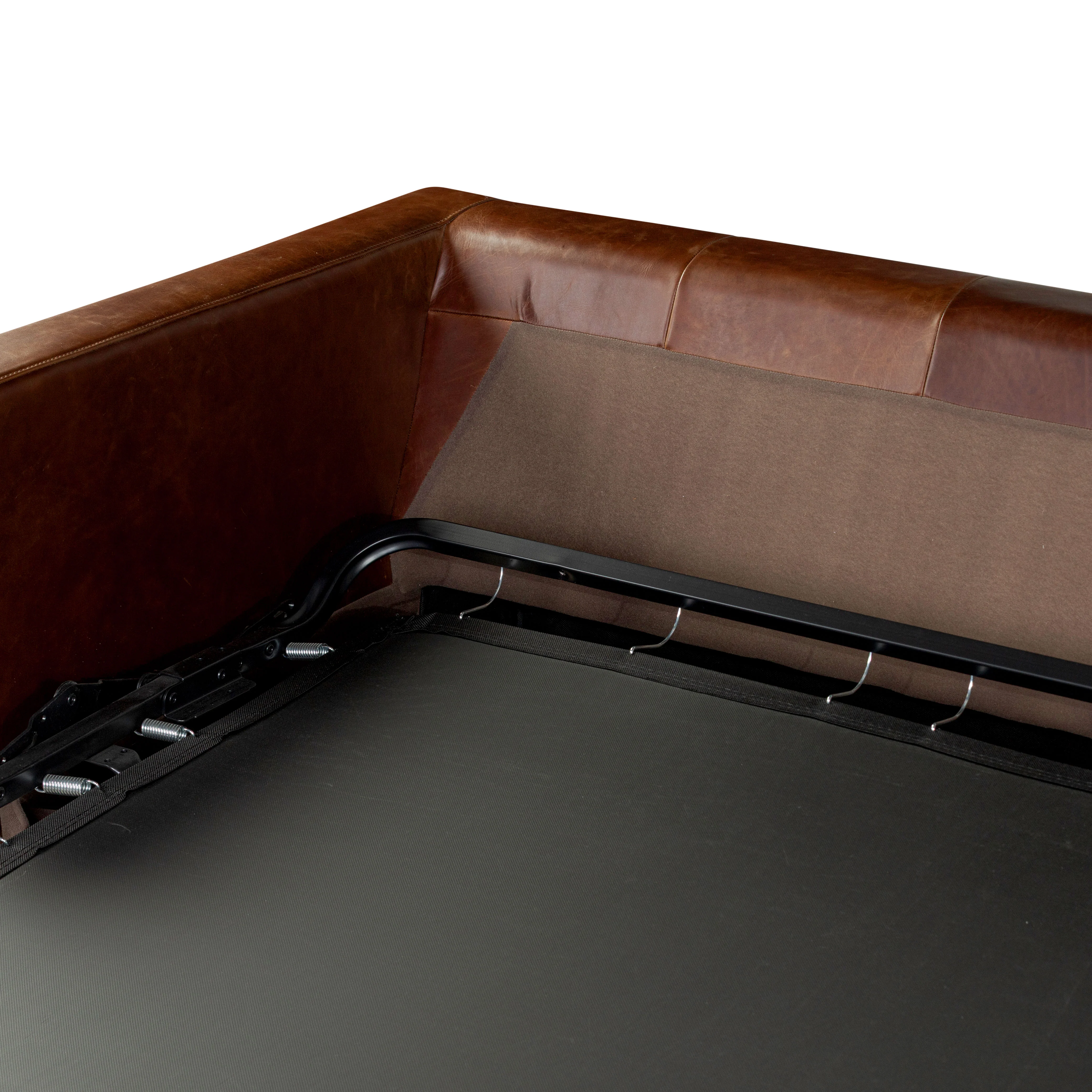 Napa 113.5" Leather Right-Facing Pull-Out Sleeper Sectional Sofa | Oscuro Brown - Image 12
