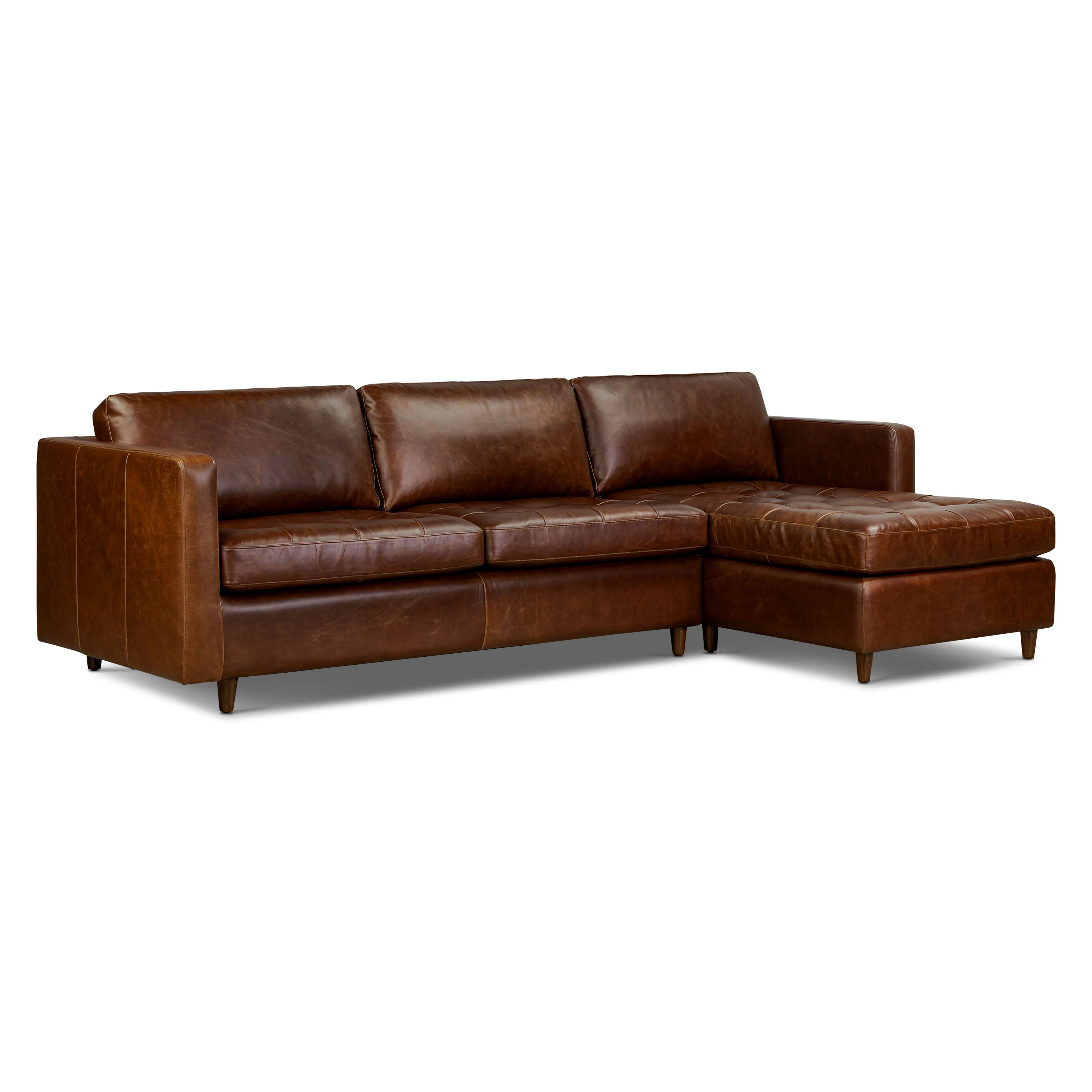 Napa 113.5" Leather Right-Facing Pull-Out Sleeper Sectional Sofa | Oscuro Brown - Image 13