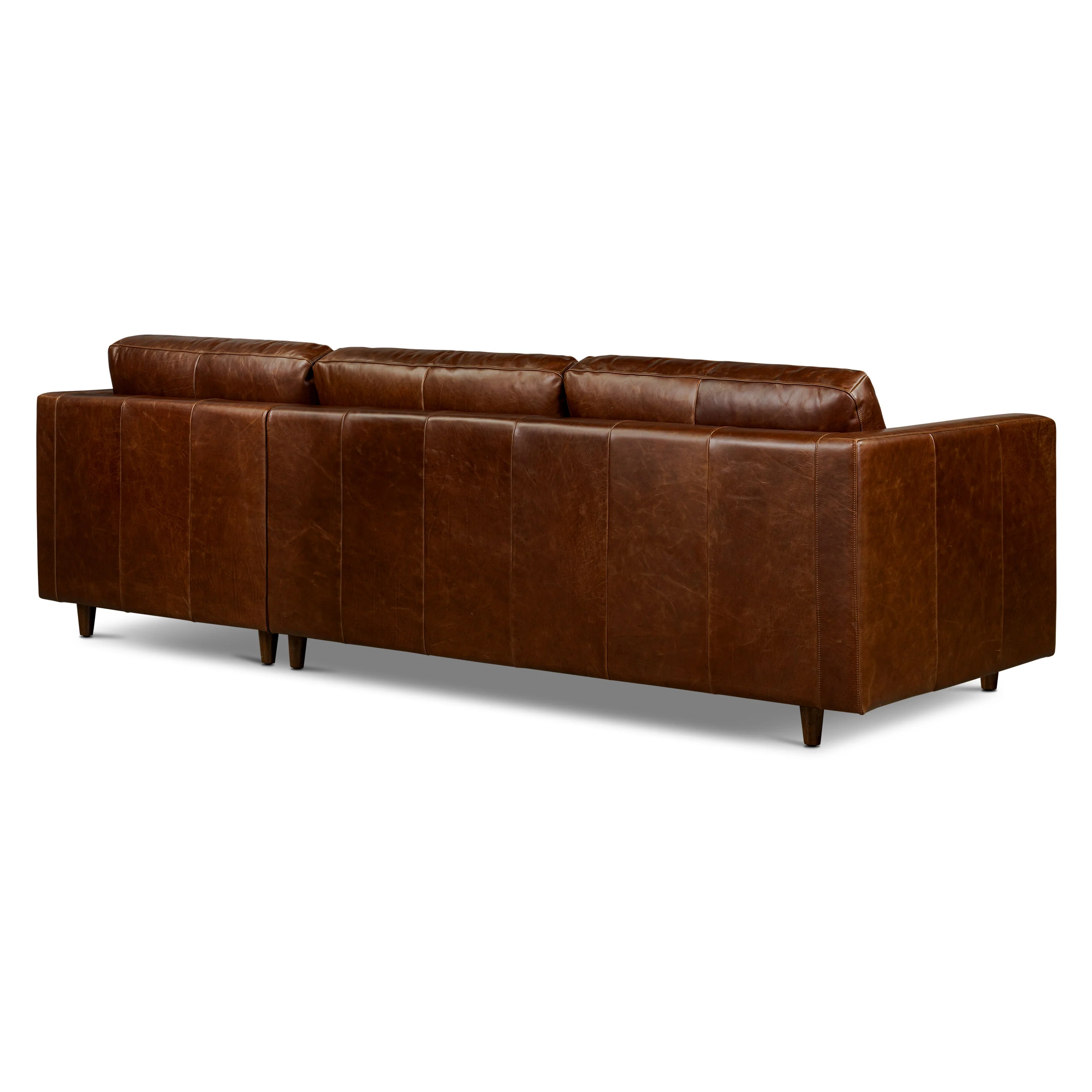 Napa 113.5" Leather Right-Facing Pull-Out Sleeper Sectional Sofa | Oscuro Brown - Image 15