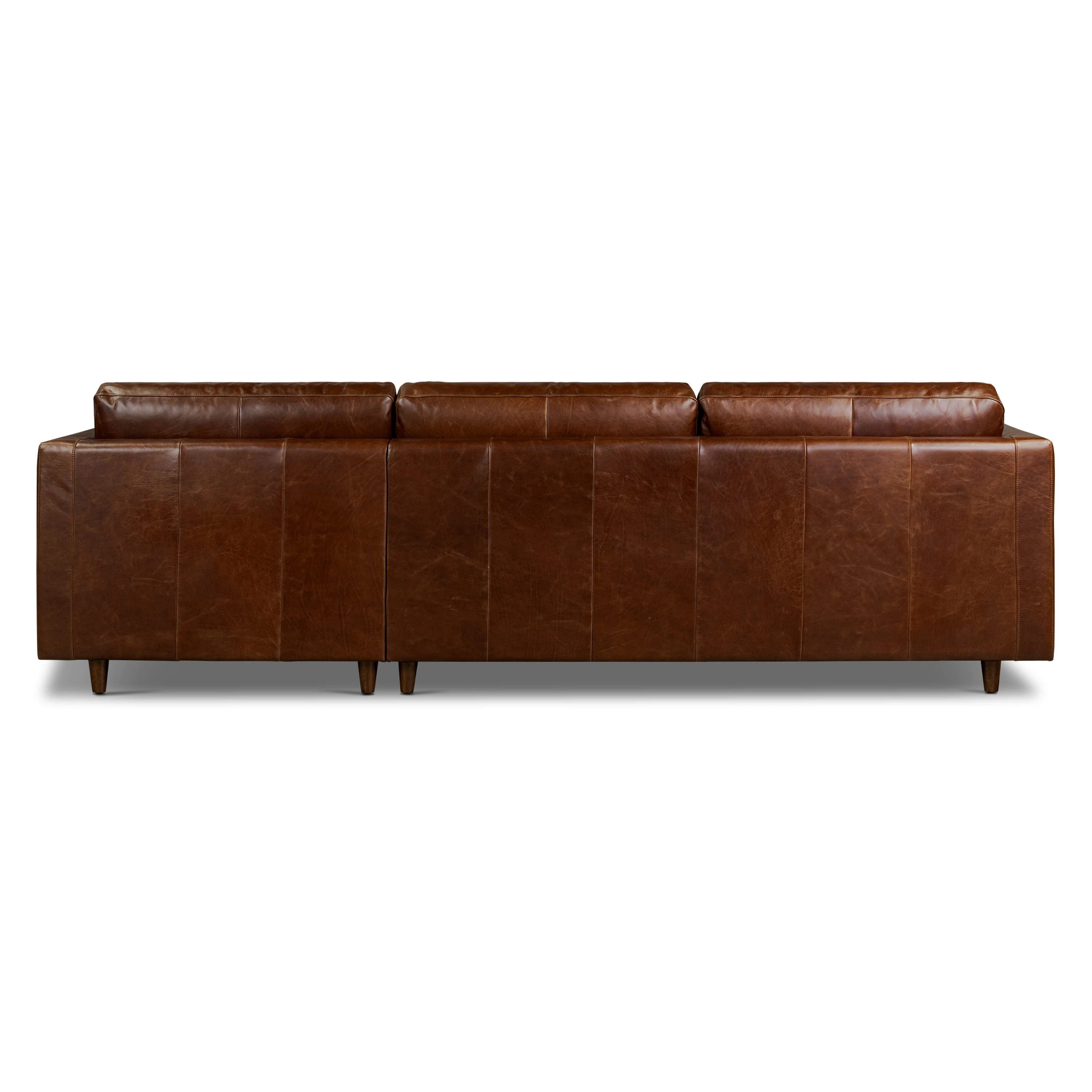 Napa 113.5" Leather Right-Facing Pull-Out Sleeper Sectional Sofa | Oscuro Brown - Image 4