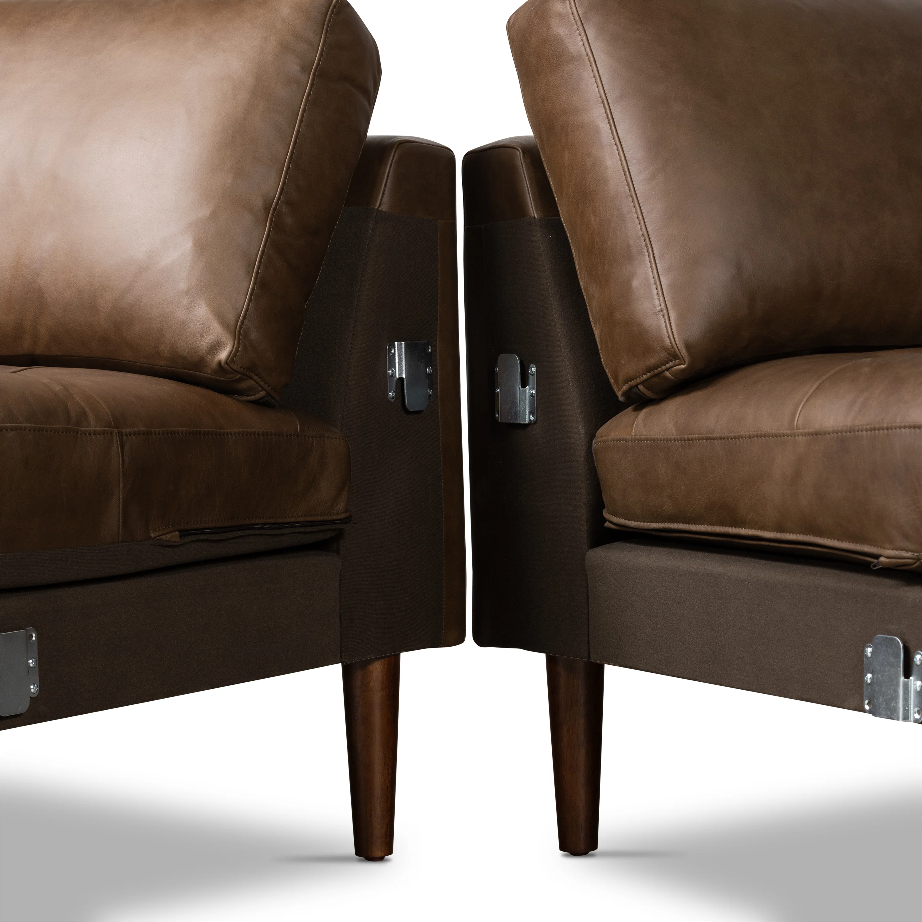 Napa 104.5" Leather Right-Facing Sectional Sofa | Cocoa Brown - Image 11