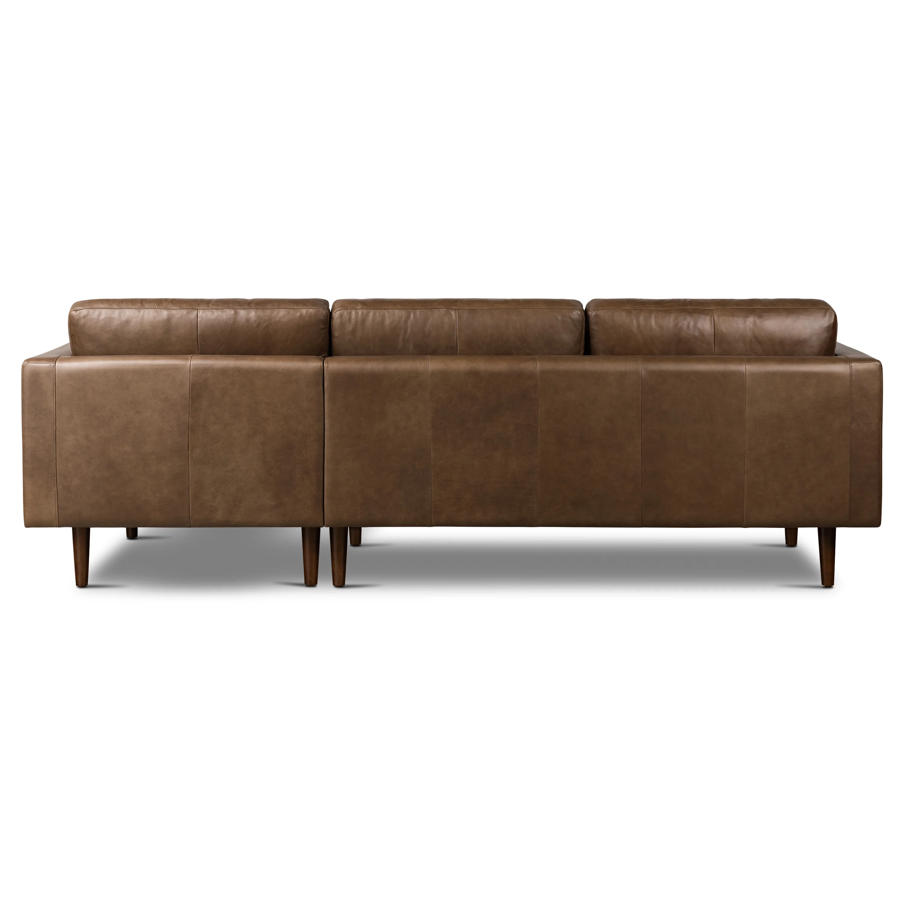 Napa 104.5" Leather Right-Facing Sectional Sofa | Cocoa Brown - Image 6