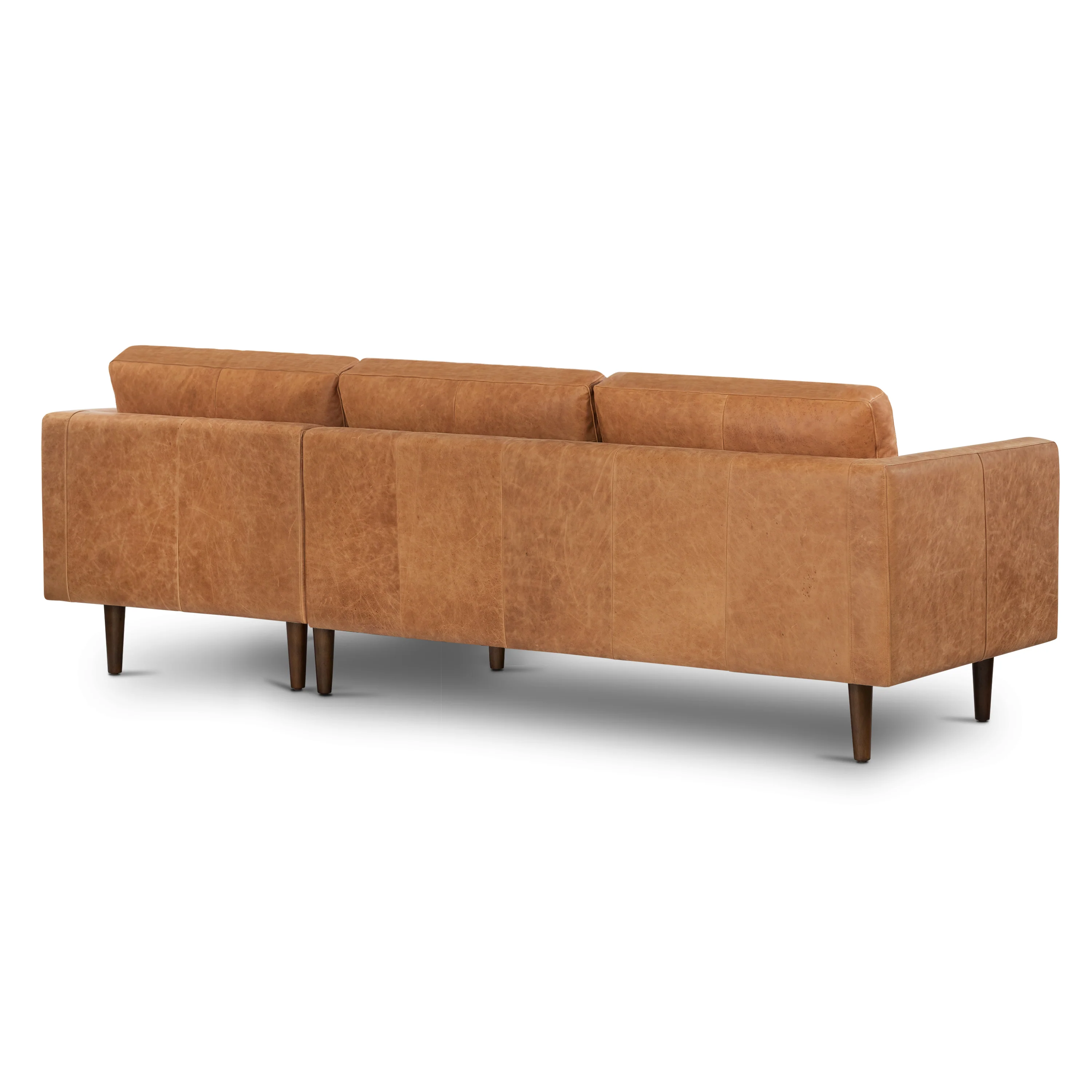 Napa 104.5" Leather Right-Facing Sectional Sofa | Cognac Tan - Image 7