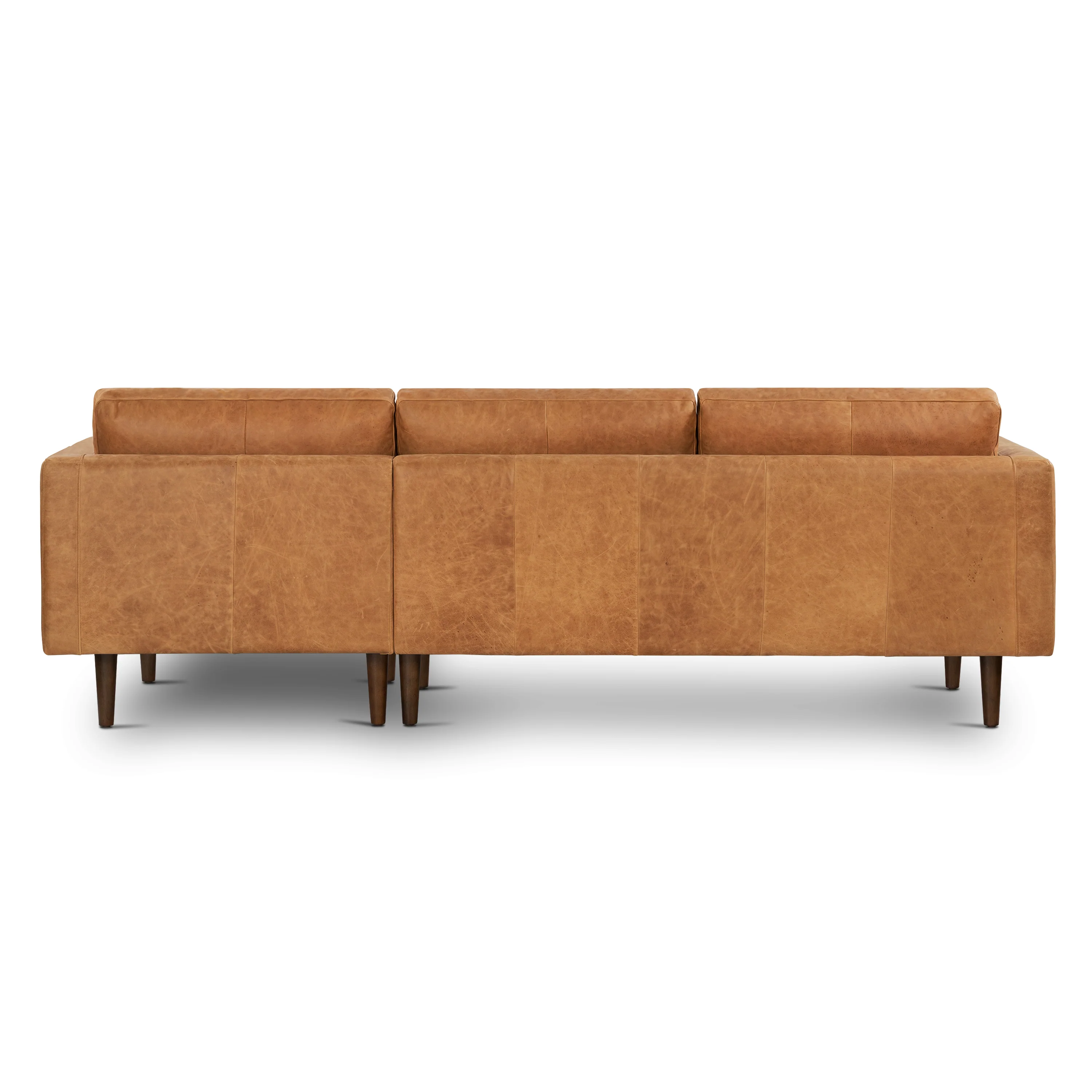 Napa 104.5" Leather Right-Facing Sectional Sofa | Cognac Tan - Image 8