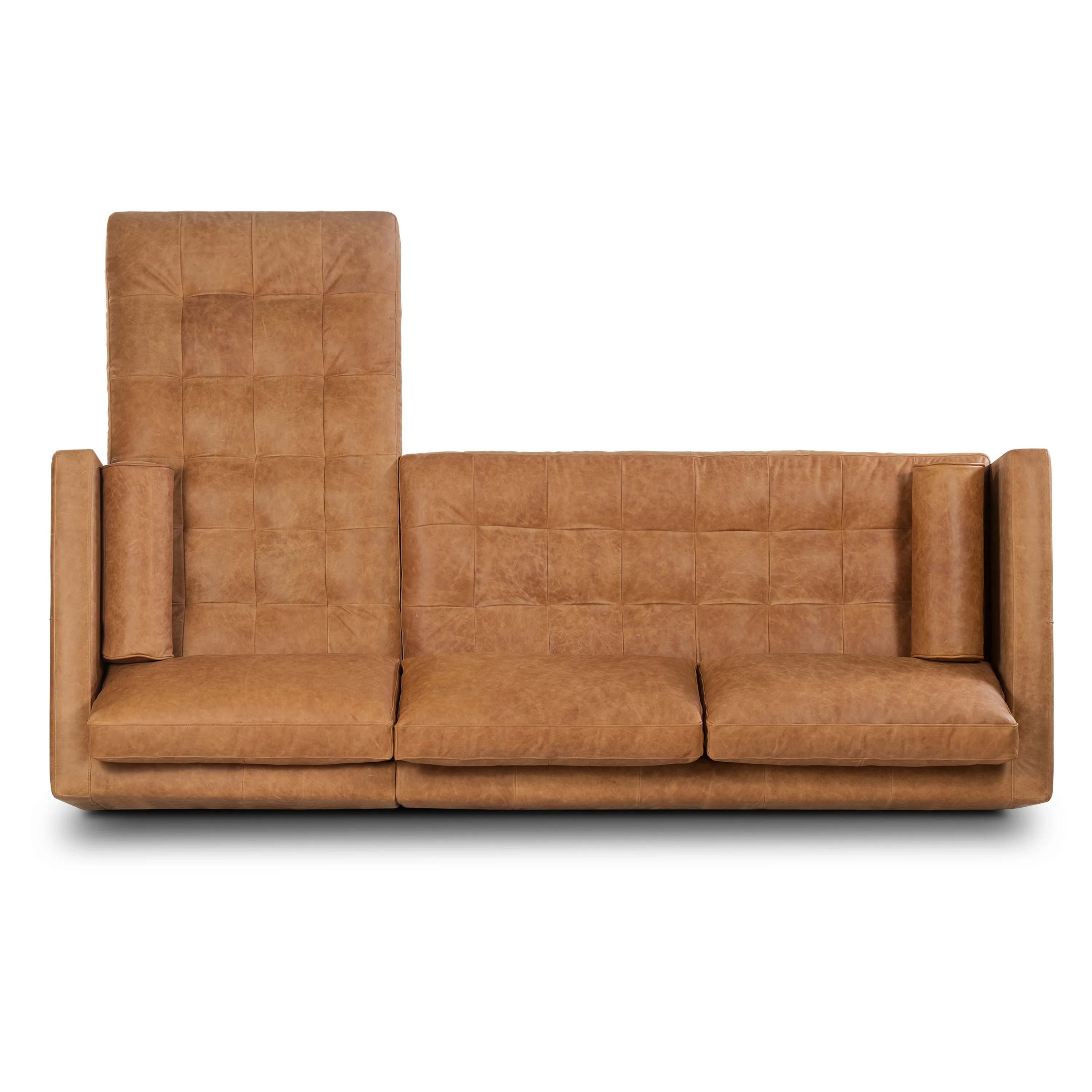 Napa 104.5" Leather Right-Facing Sectional Sofa | Cognac Tan - Image 9