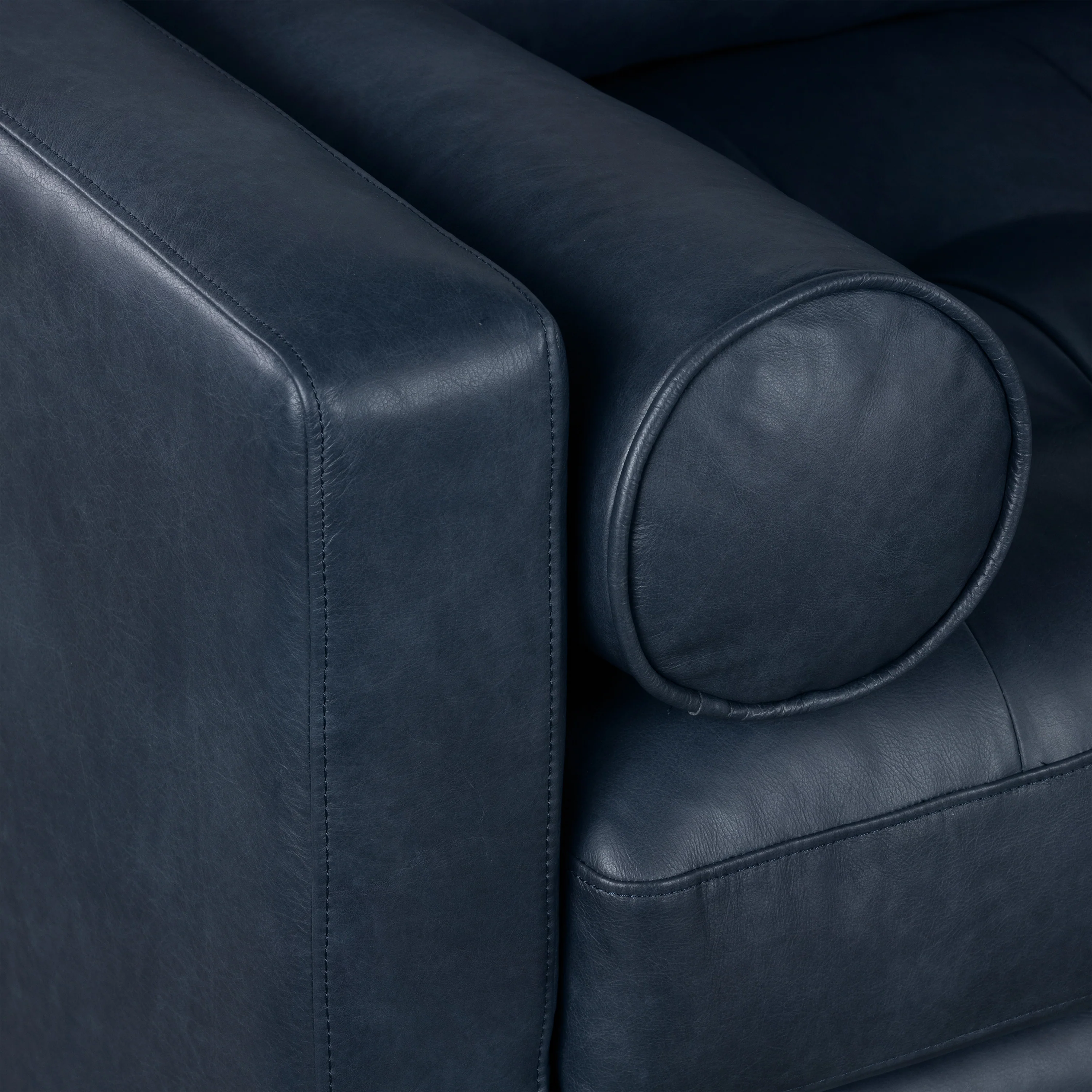 Napa 104.5" Leather Right-Facing Sectional Sofa | Midnight Blue - Image 12