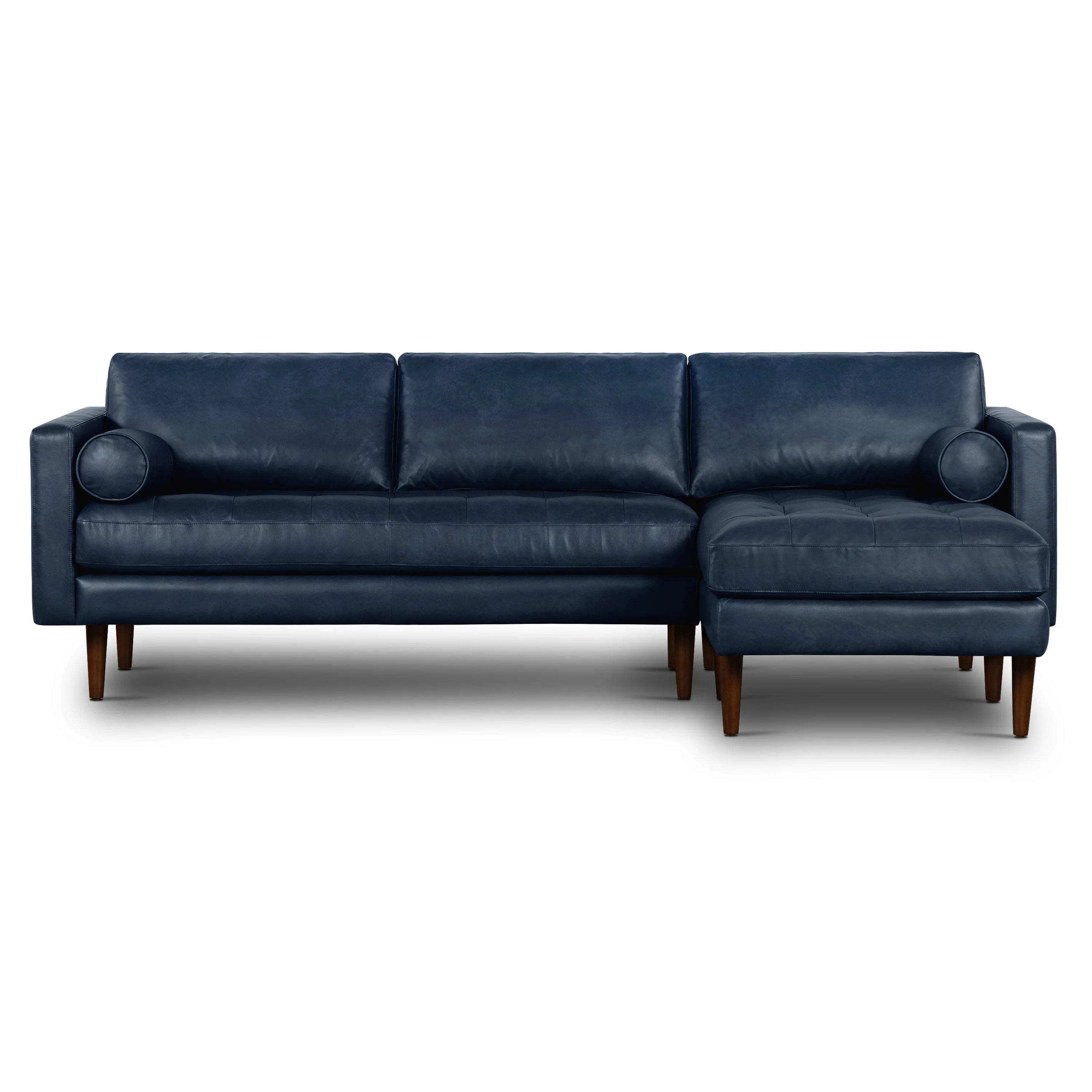 Napa 104.5" Leather Right-Facing Sectional Sofa | Midnight Blue - Image 2