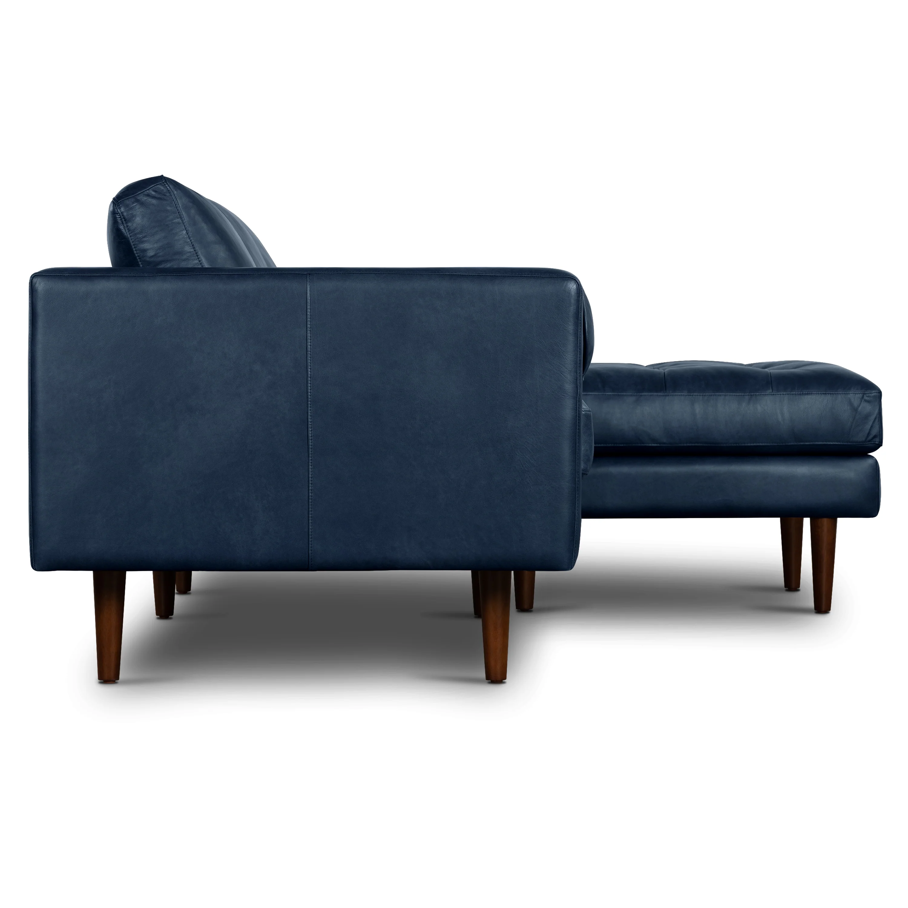 Napa 104.5" Leather Right-Facing Sectional Sofa | Midnight Blue - Image 4
