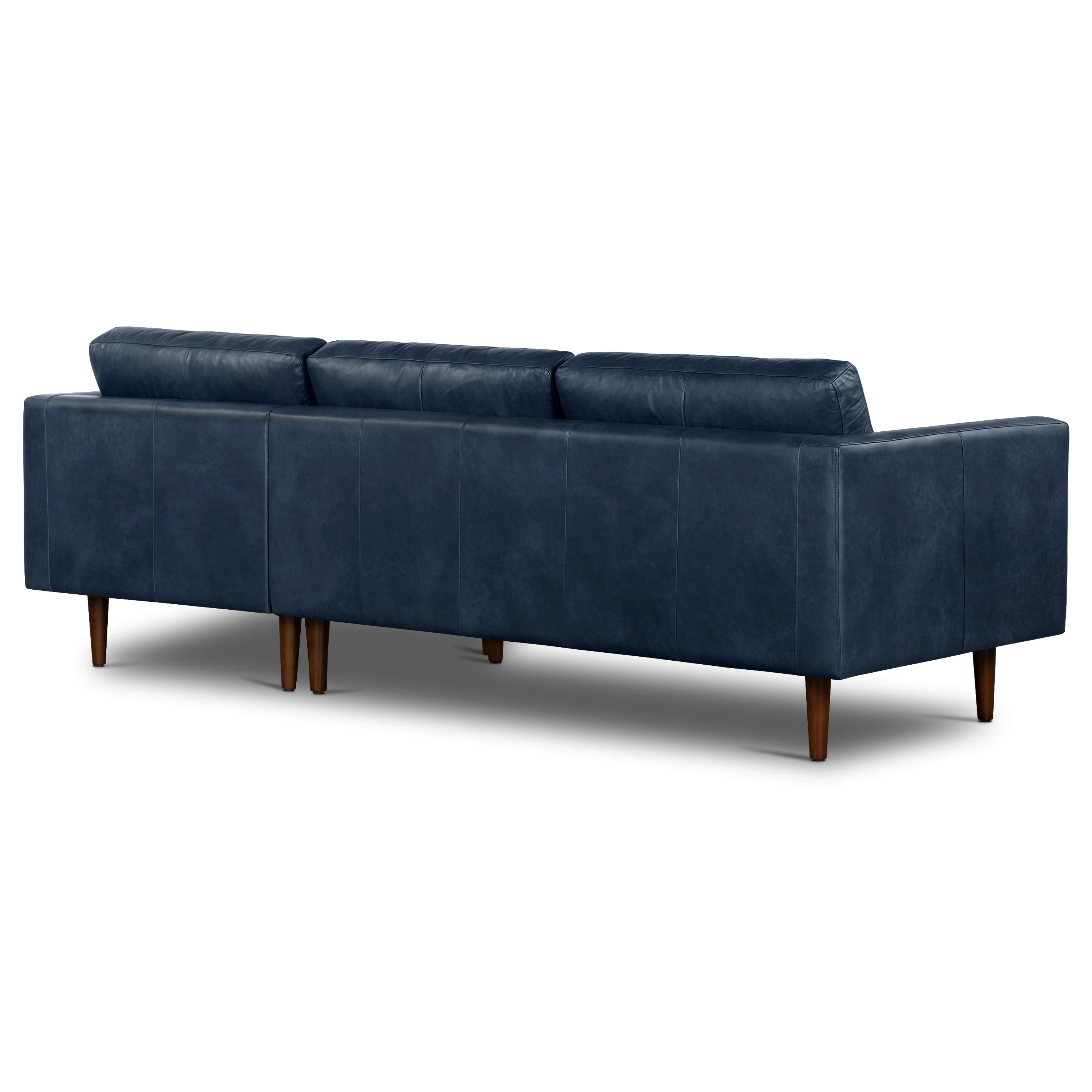 Napa 104.5" Leather Right-Facing Sectional Sofa | Midnight Blue - Image 5