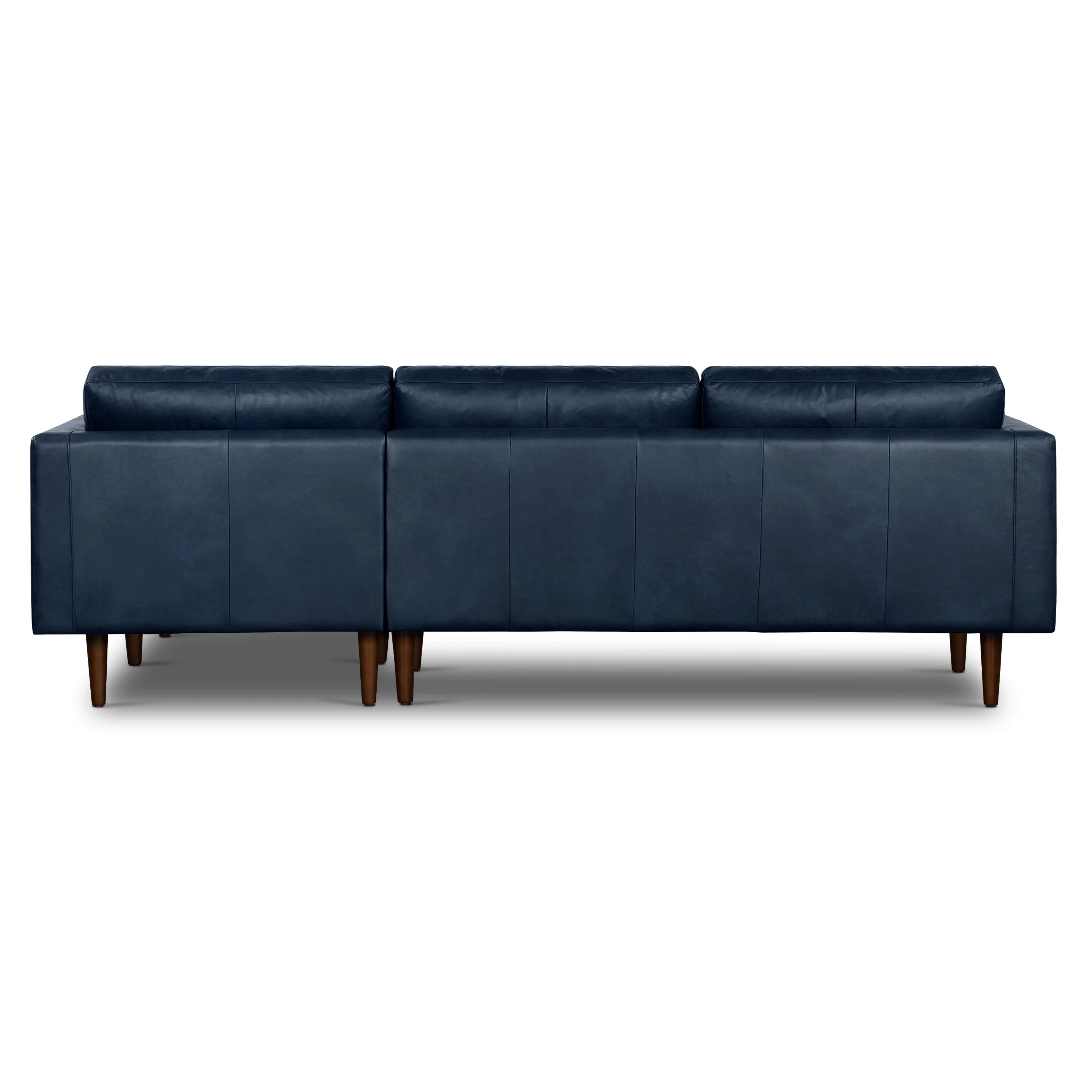 Napa 104.5" Leather Right-Facing Sectional Sofa | Midnight Blue - Image 6