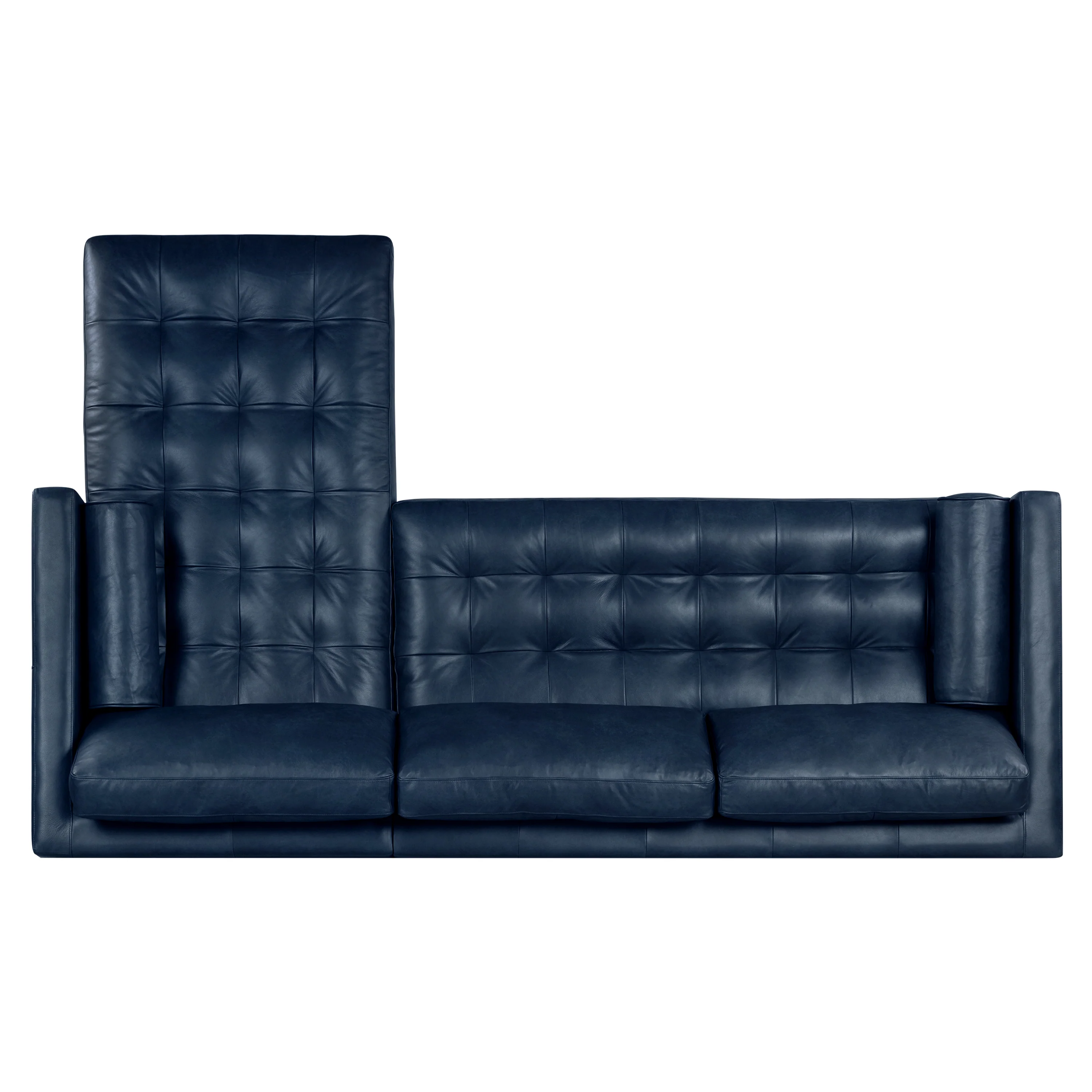 Napa 104.5" Leather Right-Facing Sectional Sofa | Midnight Blue - Image 7