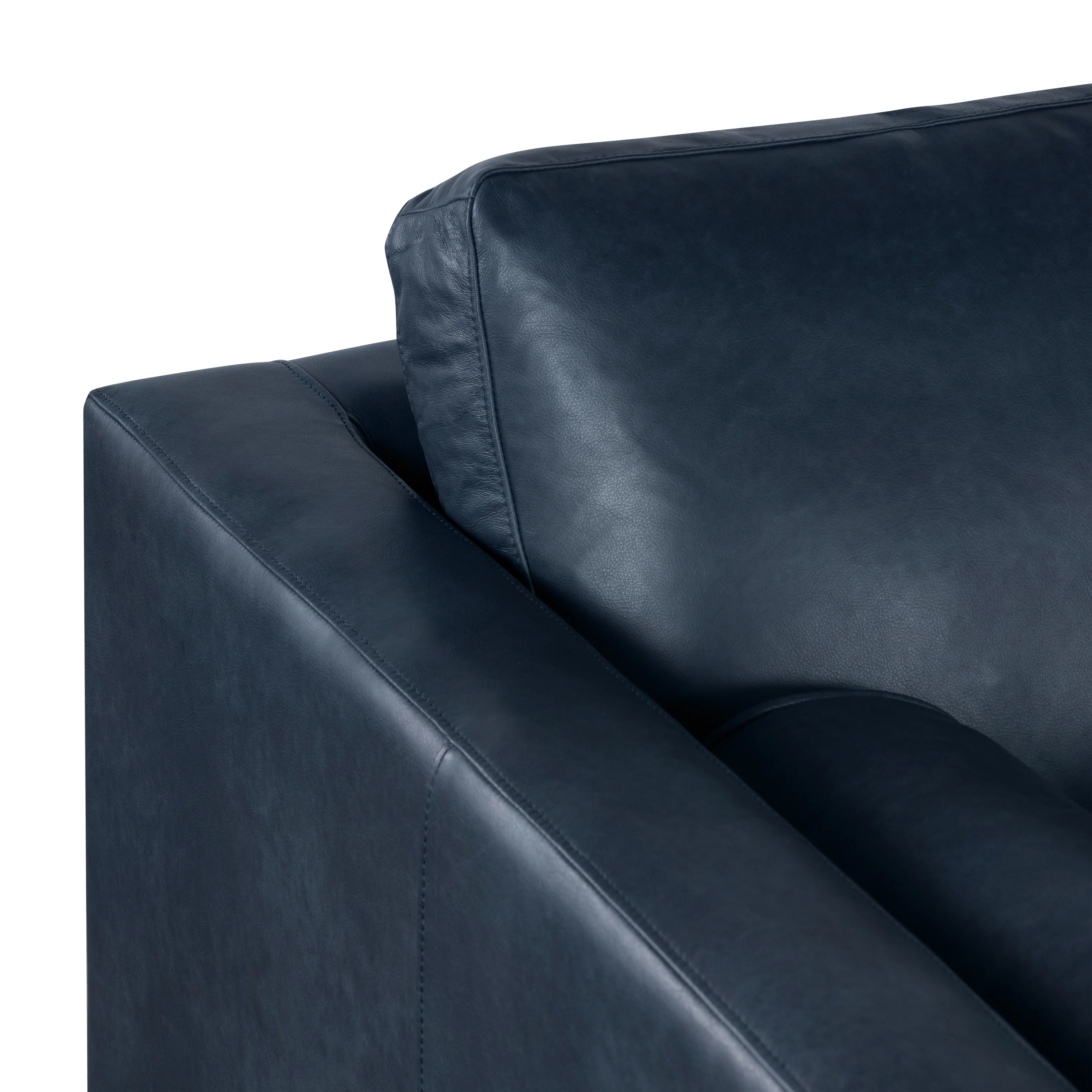 Napa 104.5" Leather Right-Facing Sectional Sofa | Midnight Blue - Image 9