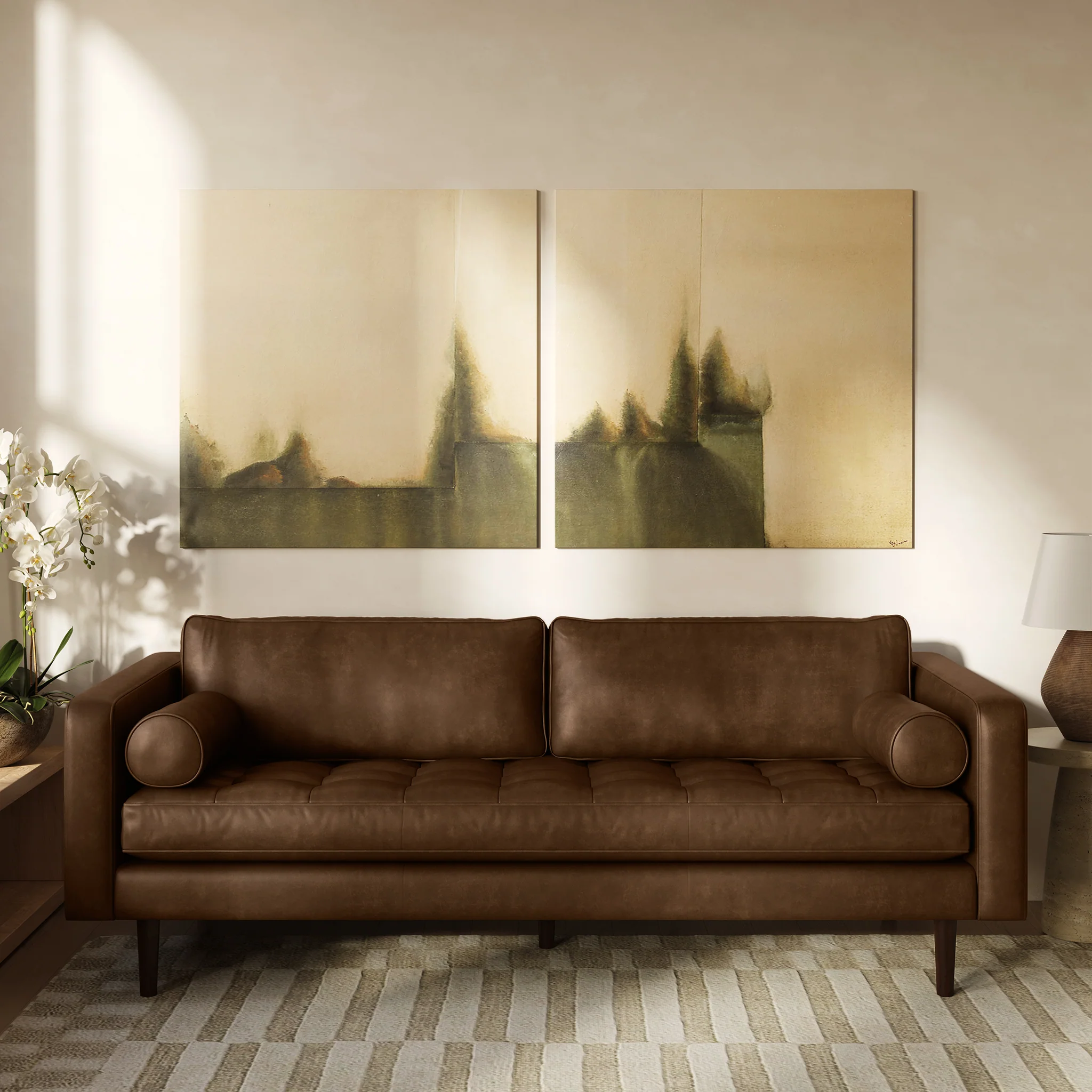 Napa 88.5” Leather Sofa | Cocoa Brown - Image 2