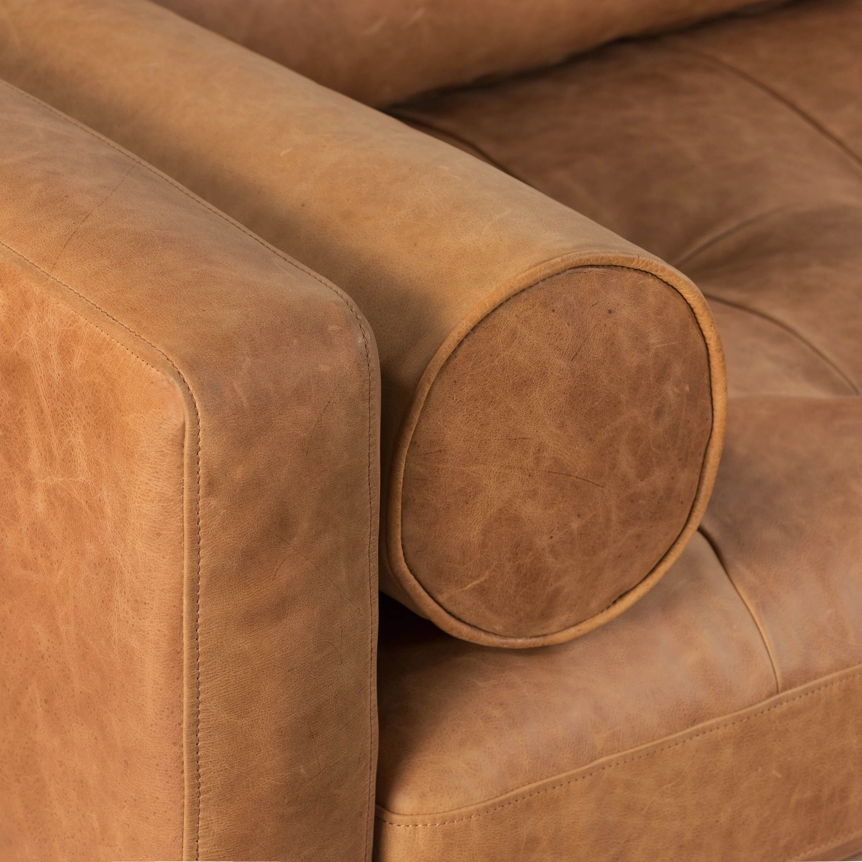 Napa 88.5” Leather Sofa | Cognac Tan - Image 11