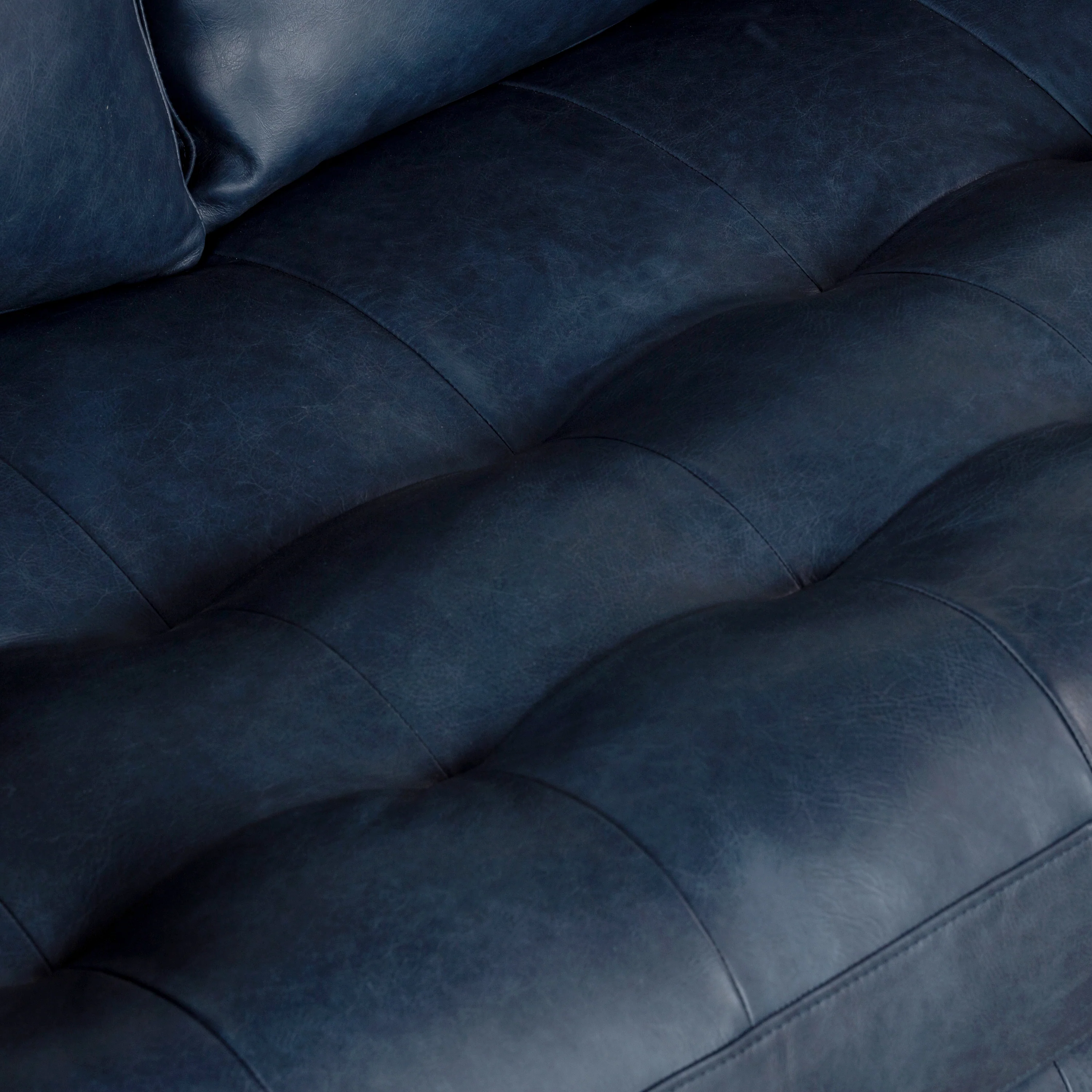 Napa 88.5” Leather Sofa | Midnight Blue - Image 14