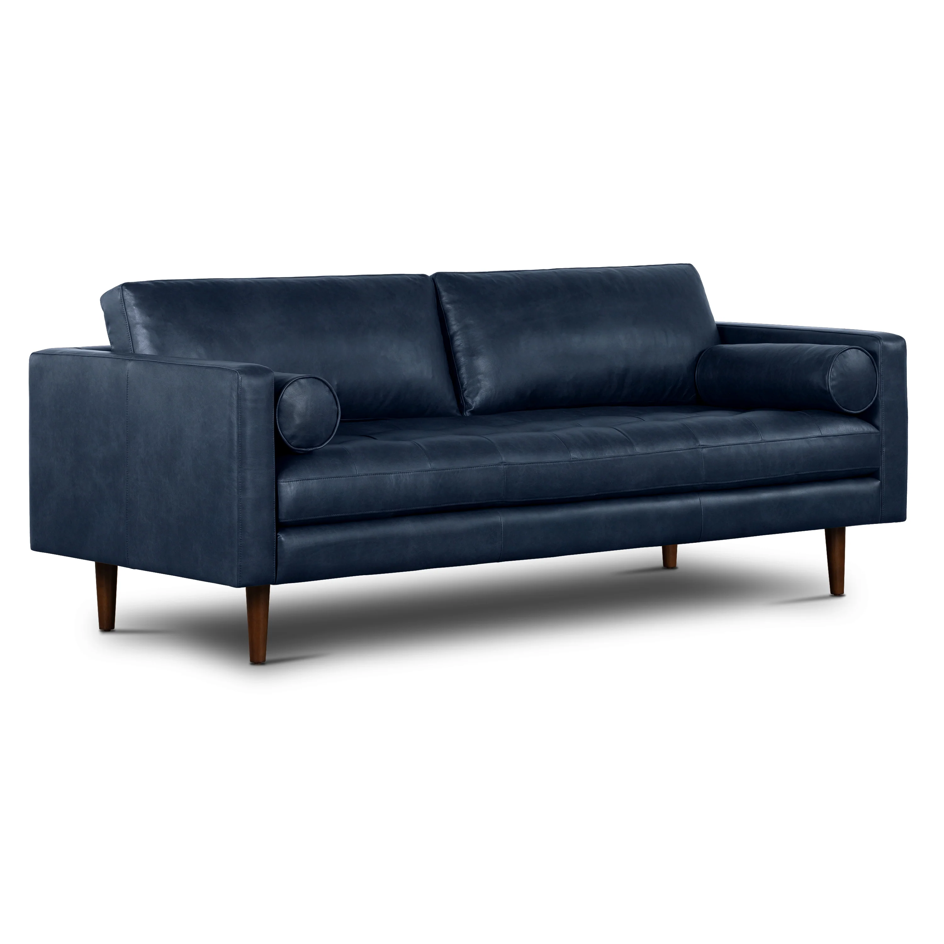 Napa 88.5” Leather Sofa | Midnight Blue - Image 4