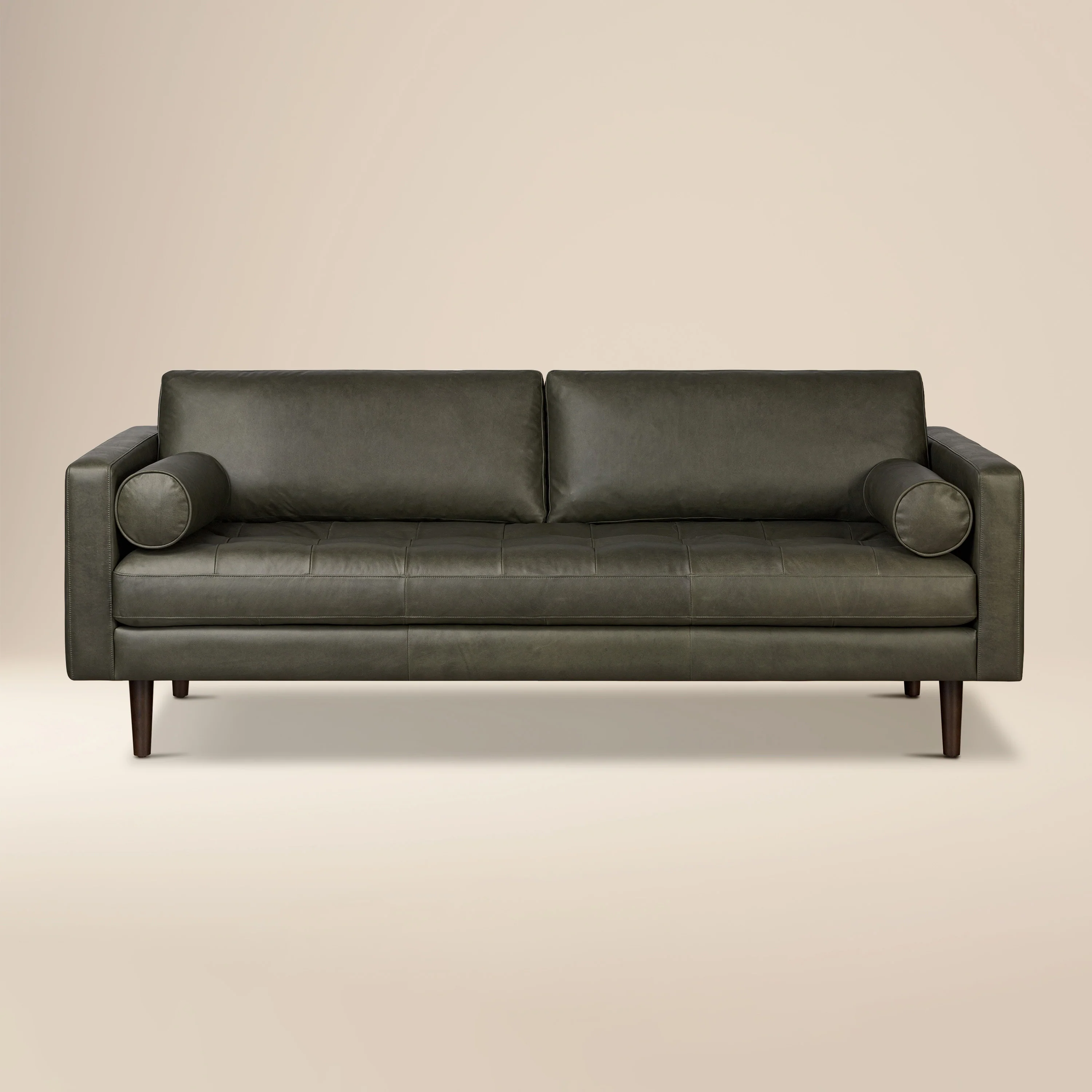 Napa 88.5” Leather Sofa | Olivine Green