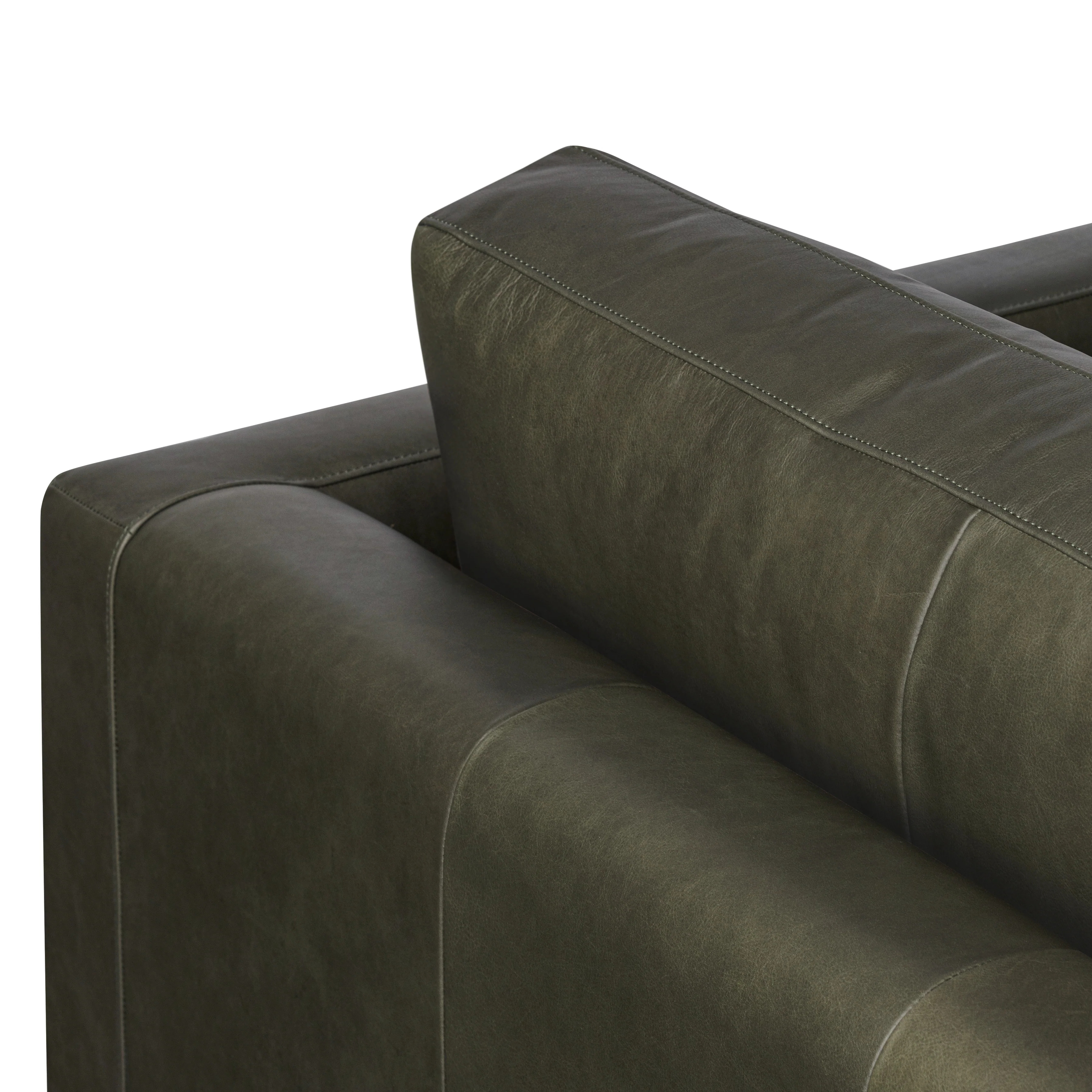 Napa 88.5” Leather Sofa | Olivine Green - Image 11