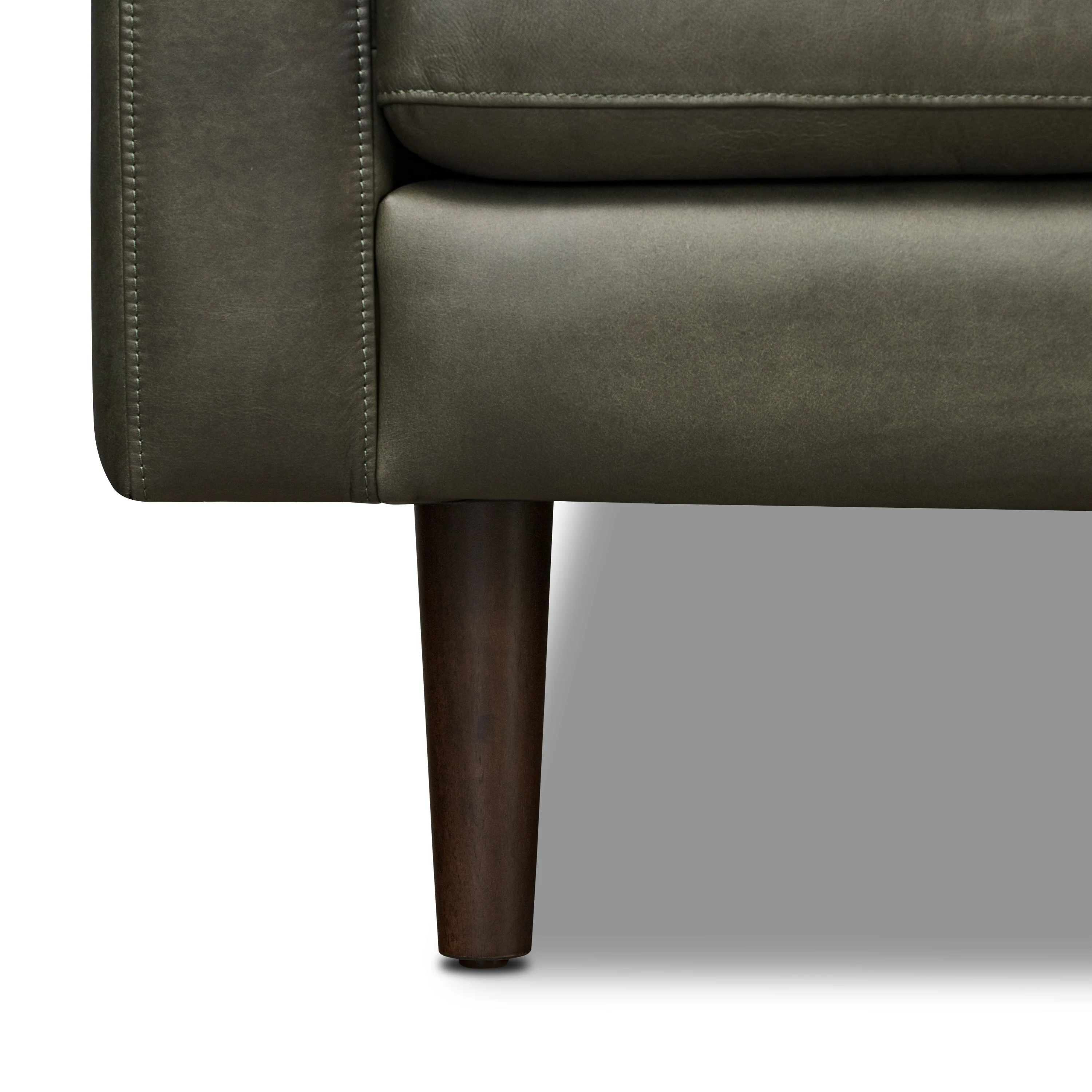 Napa 88.5” Leather Sofa | Olivine Green - Image 12