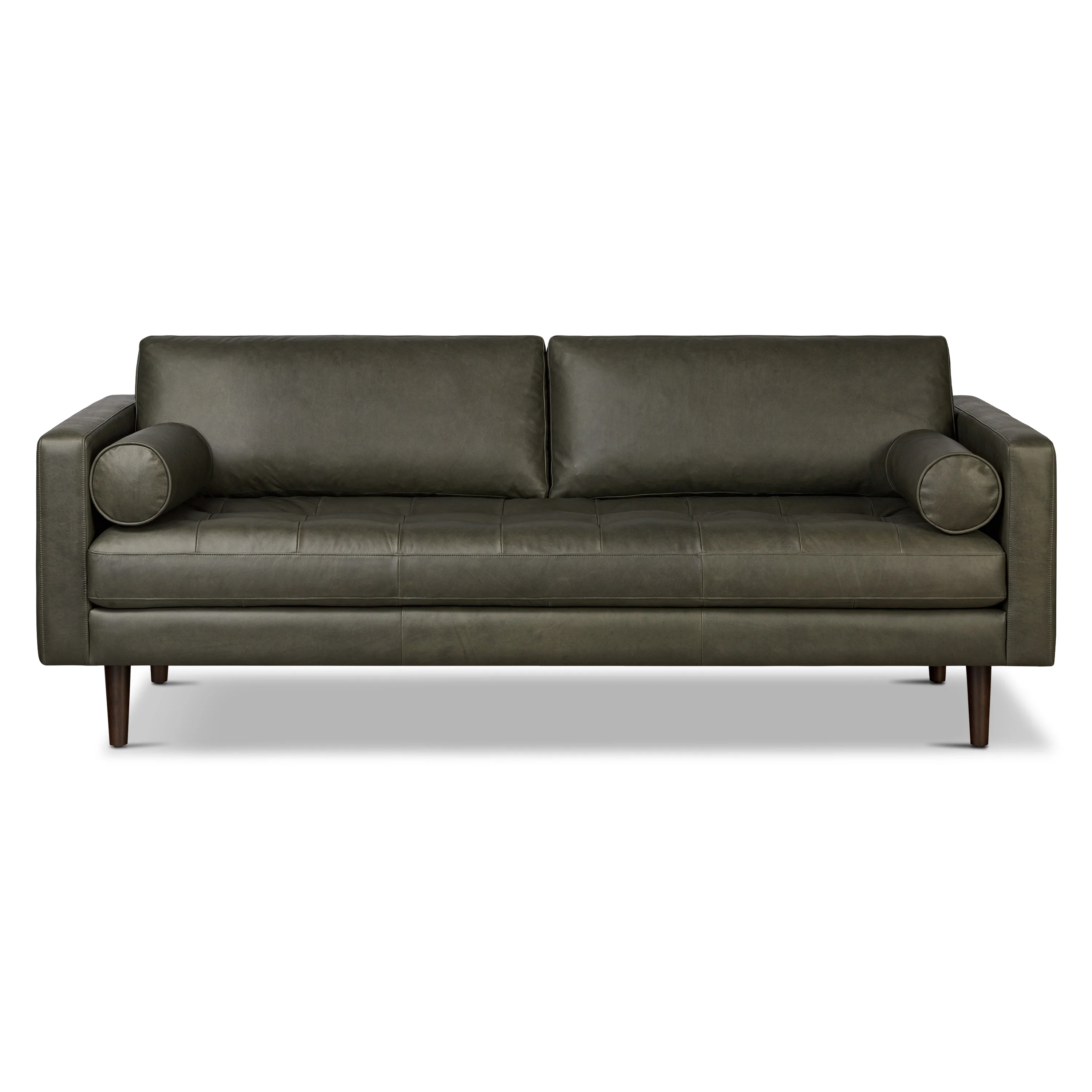 Napa 88.5” Leather Sofa | Olivine Green - Image 4