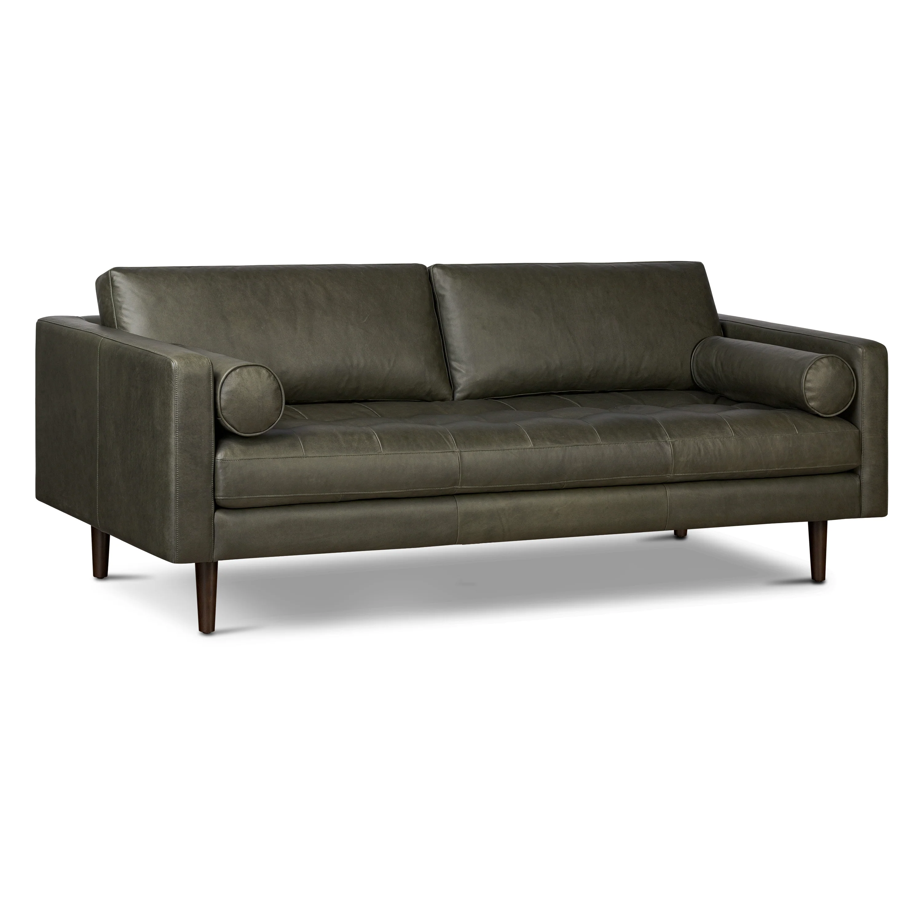 Napa 88.5” Leather Sofa | Olivine Green - Image 5