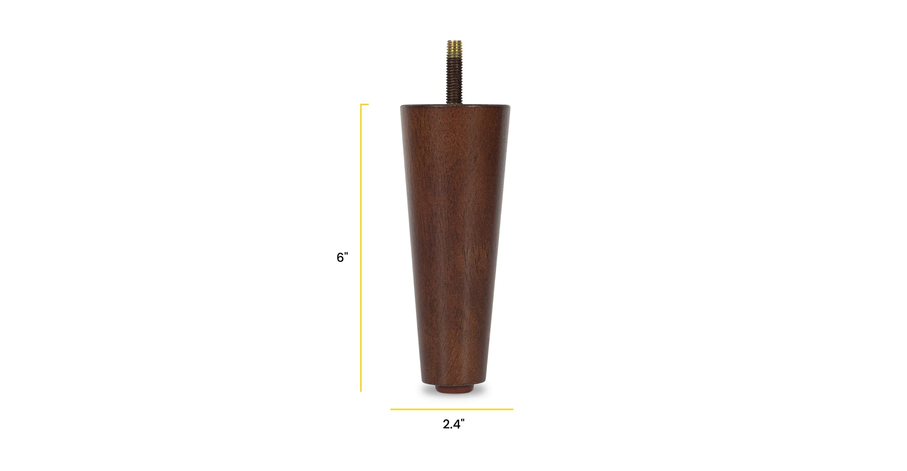 6" Napa Lounge Chair, Ottoman & Apartment Sofa replacement legs (lower height than the regular 8" leg) - Set of 4 | Walnut - Image 2